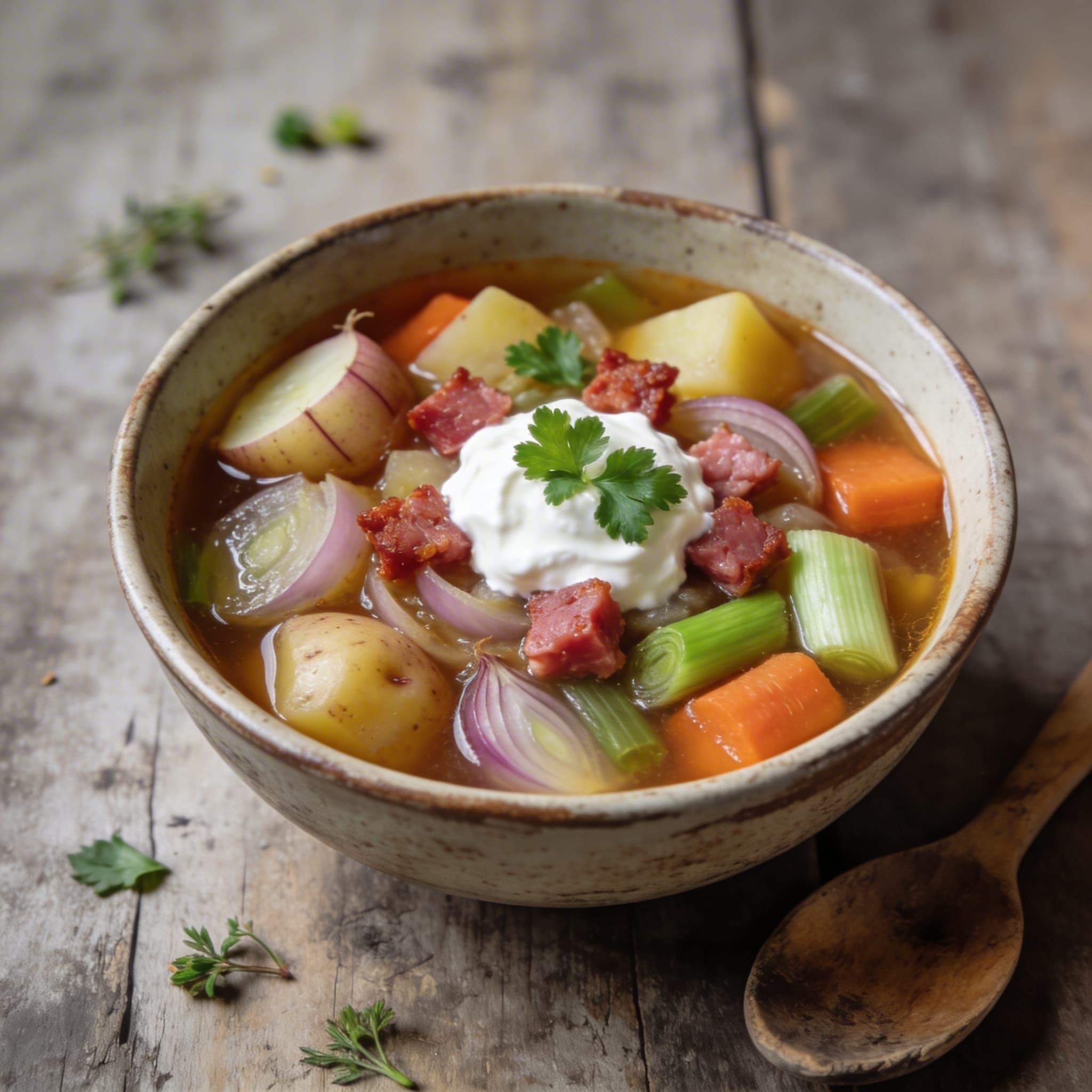 Herzhafter Steckrüben-Lauch-Eintopf
