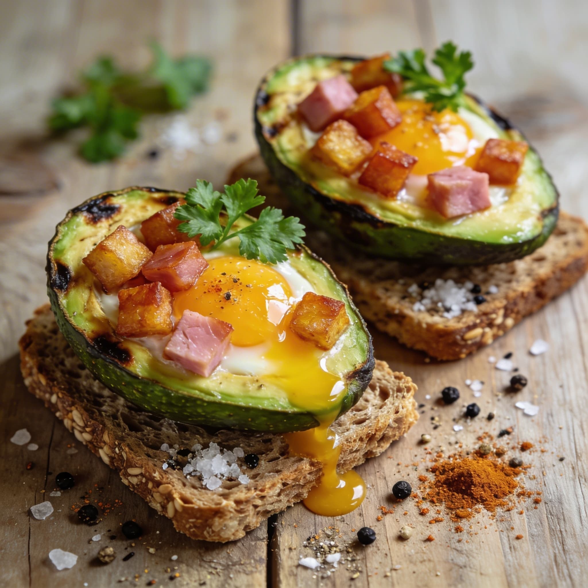 Überbackene Avocado mit Ei