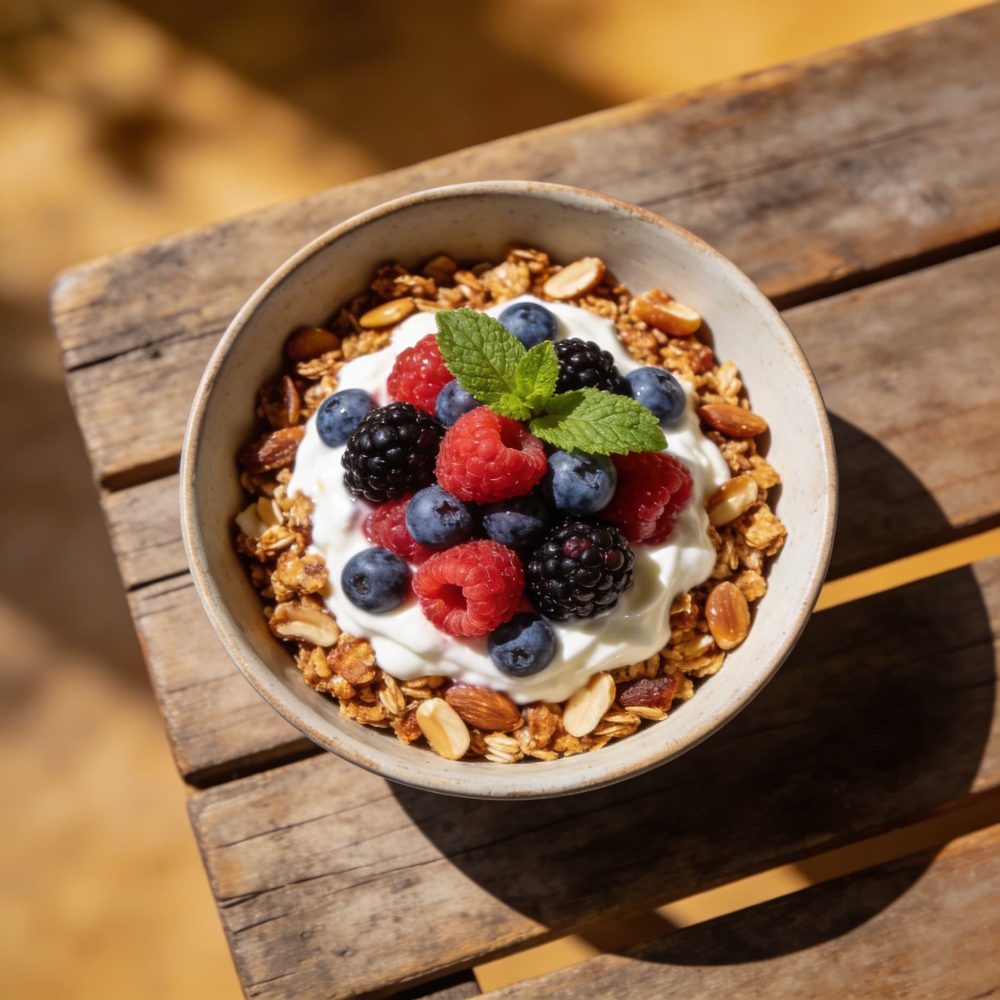 Geröstetes Müsli mit Waldbeeren