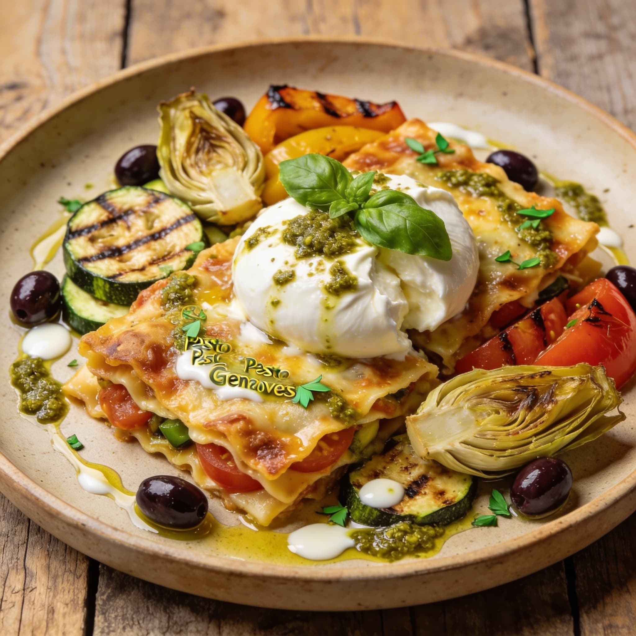 Mediterraner Lasagne-Nudelsalat mit Burrata
