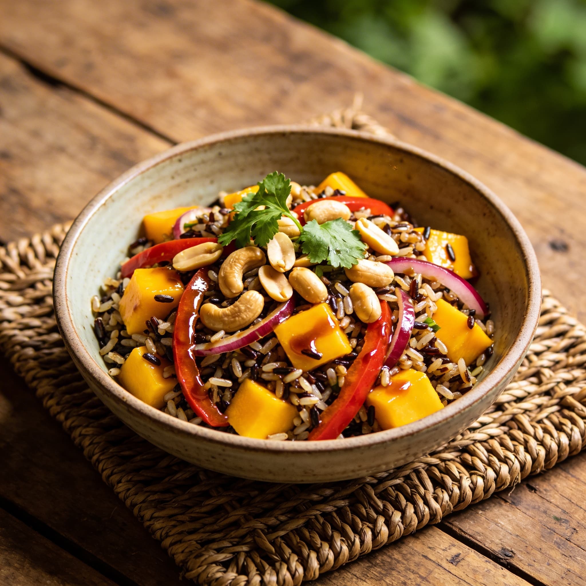 Exotischer Wildreissalat mit Mango