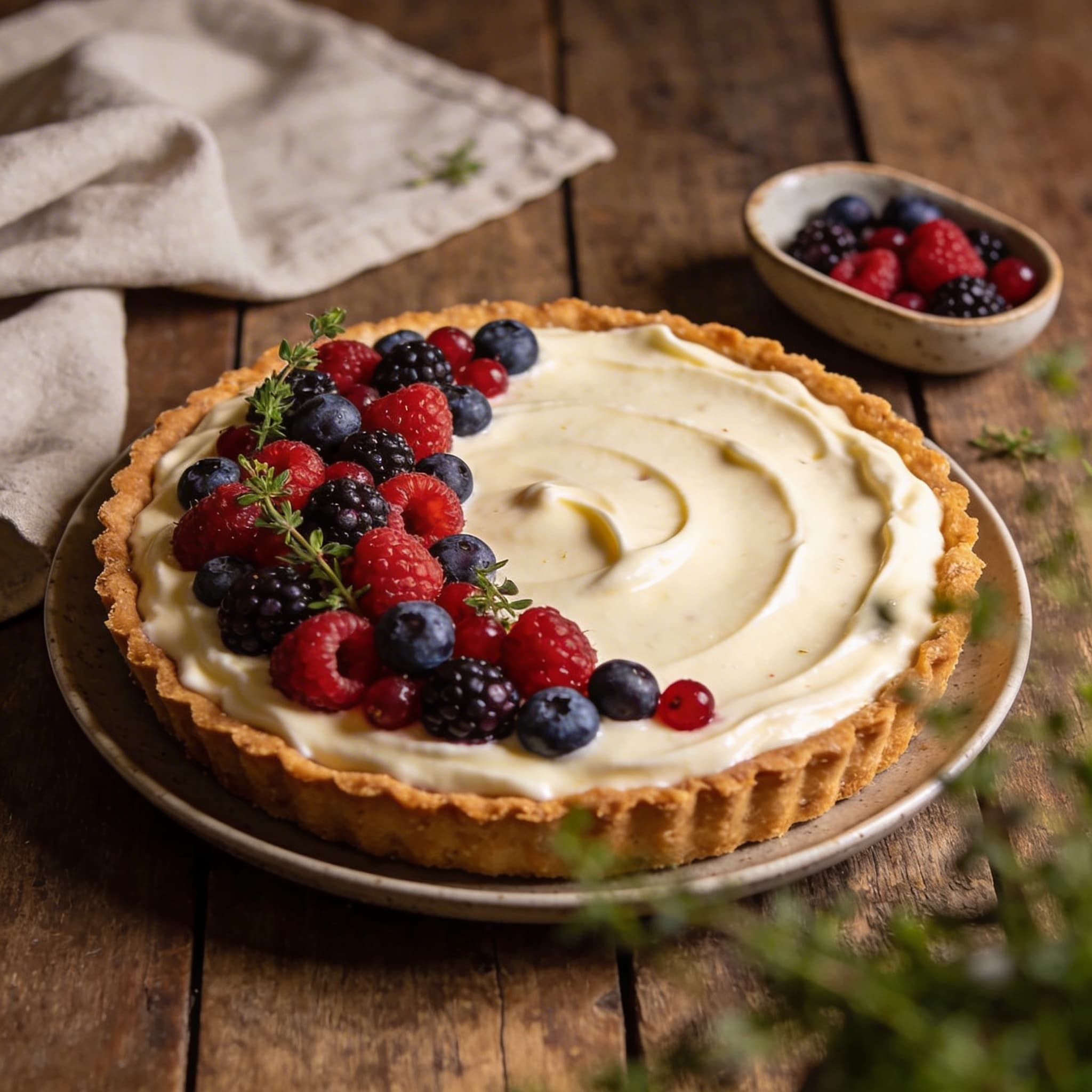 Cremige Beeren-Vanilletarte