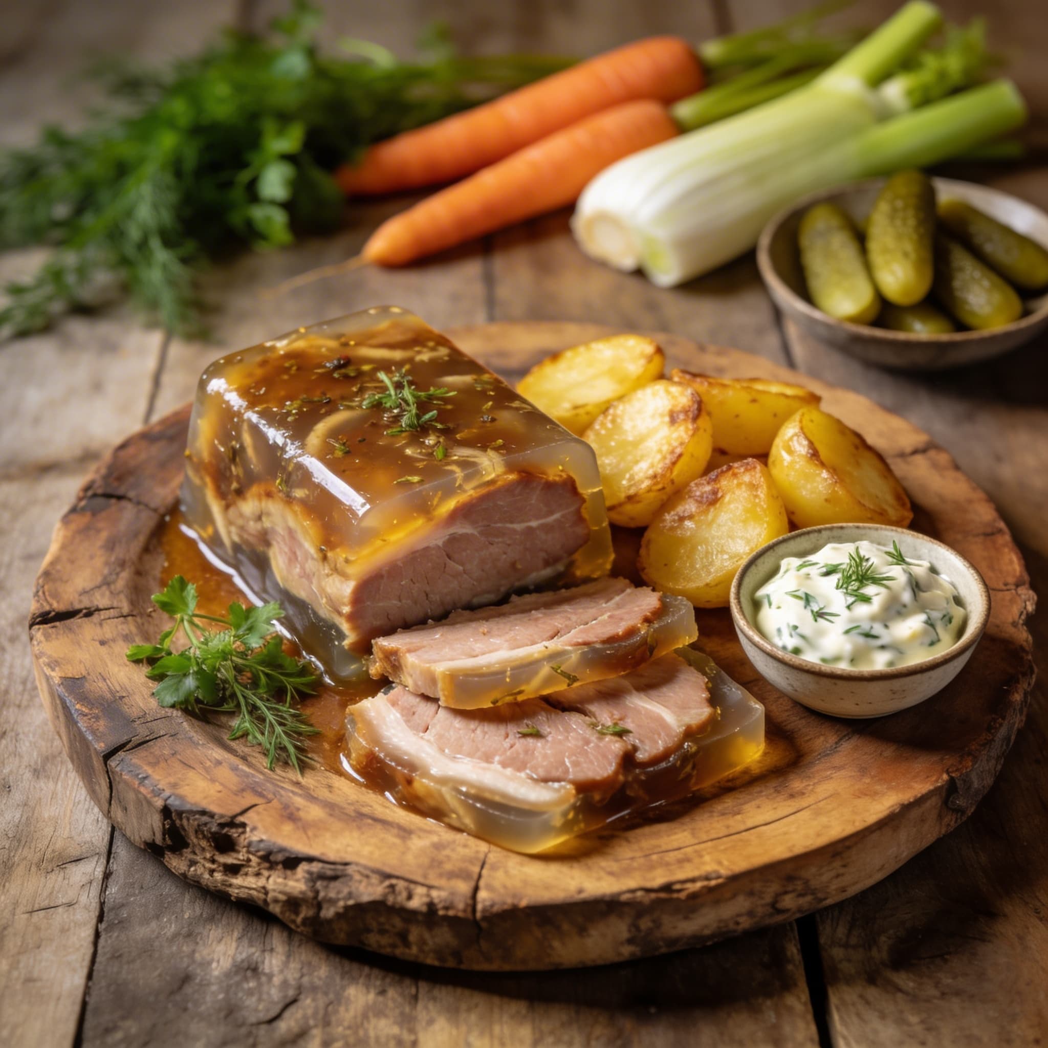 Hausgemachtes Sauerfleisch mit Bratkartoffeln