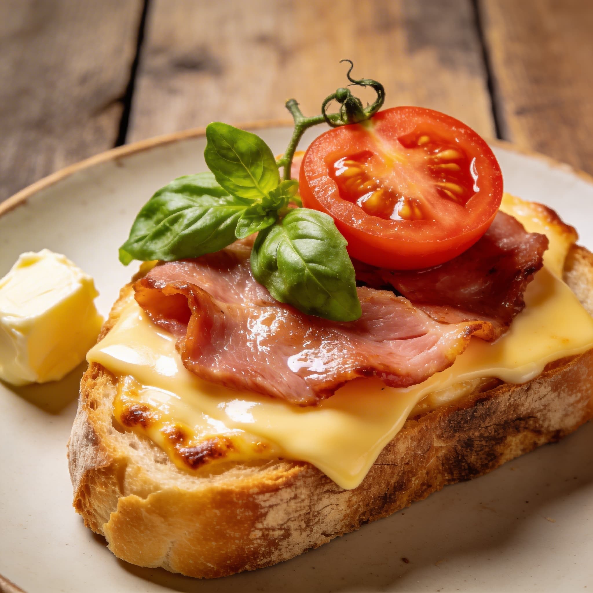 Herzhaftes Schinken-Käse-Brot