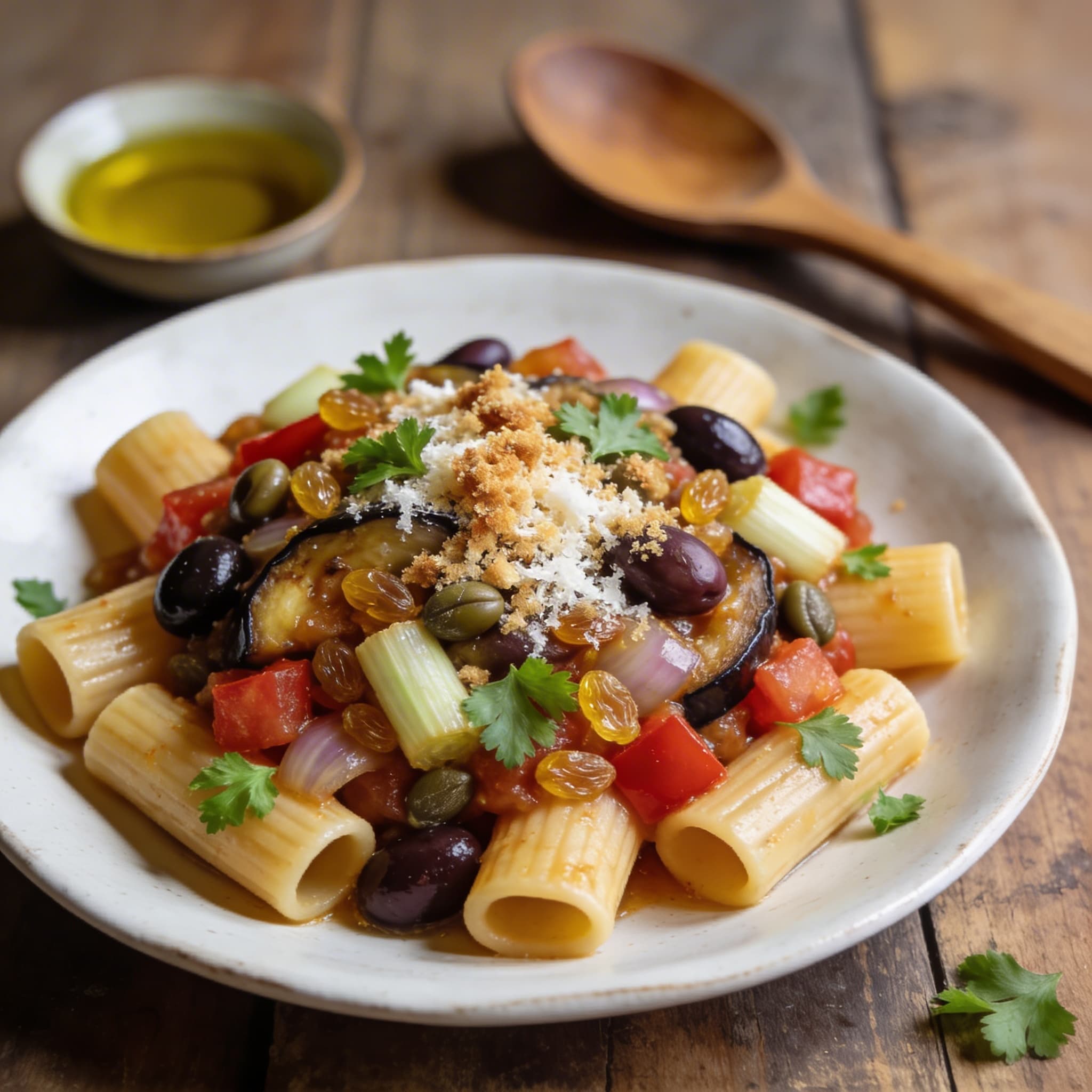 Sizilianische Caponata-Rigatoni