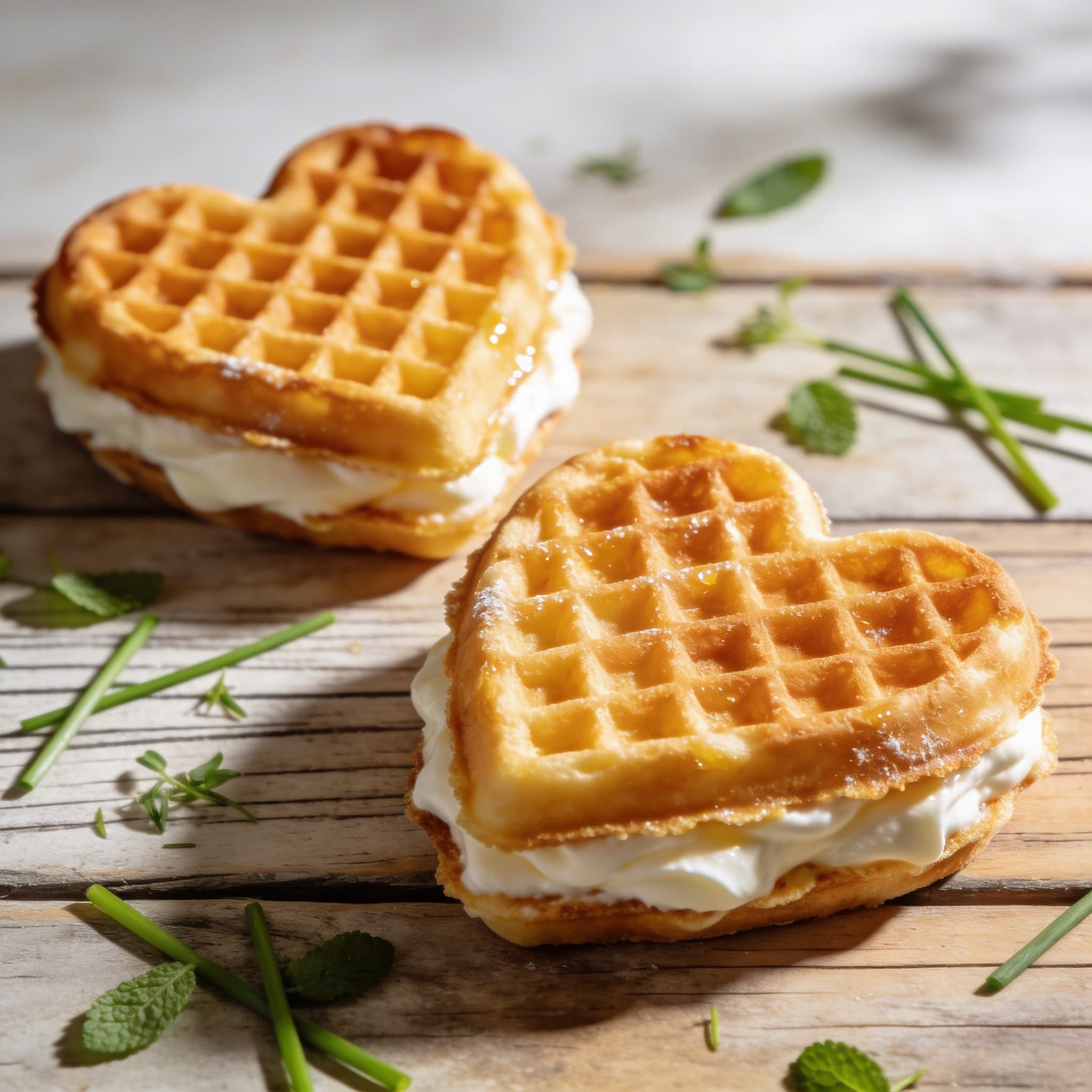 Fluffige Crème-fraîche-Waffeln