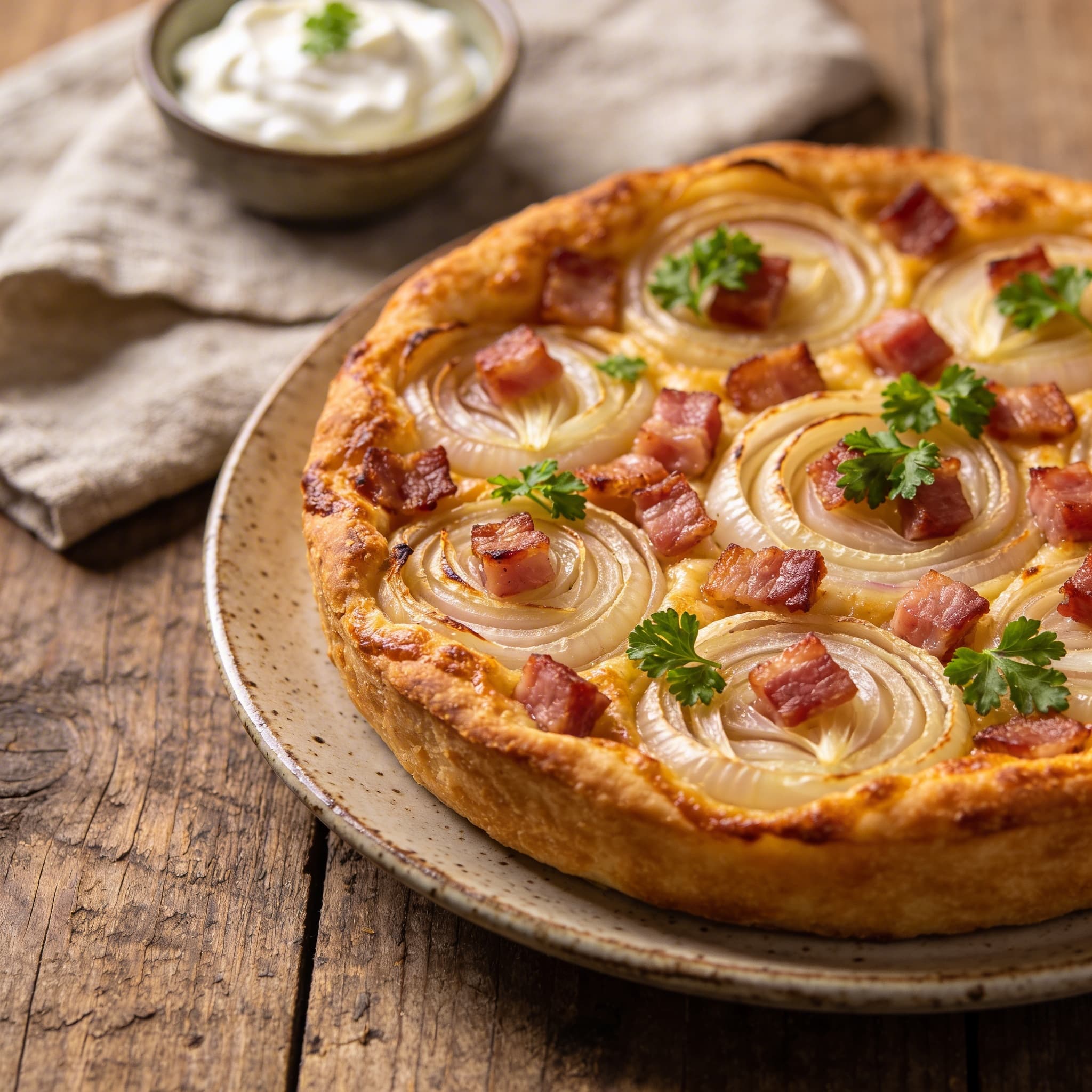 Herzhafter Zwiebel Speck Kuchen