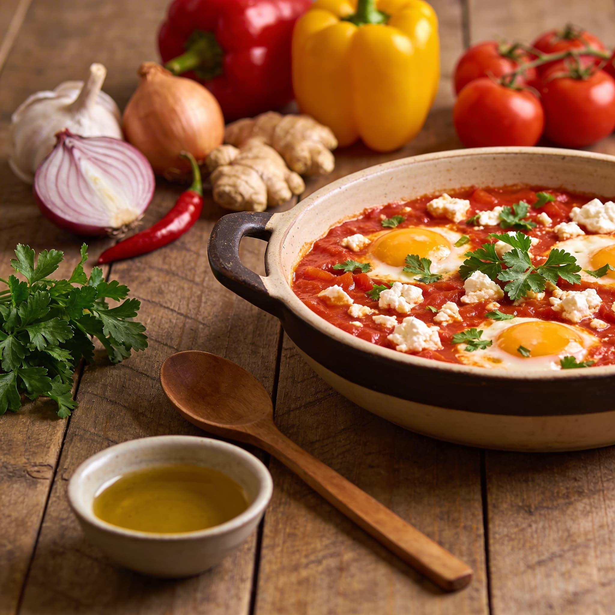Herzhafte Shakshuka mit Feta