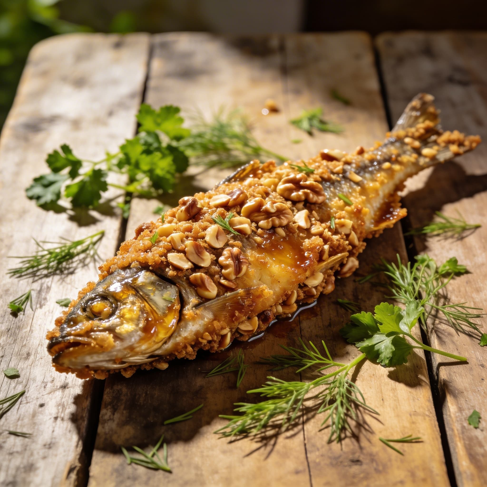 Frittierter Stint in Nusskruste