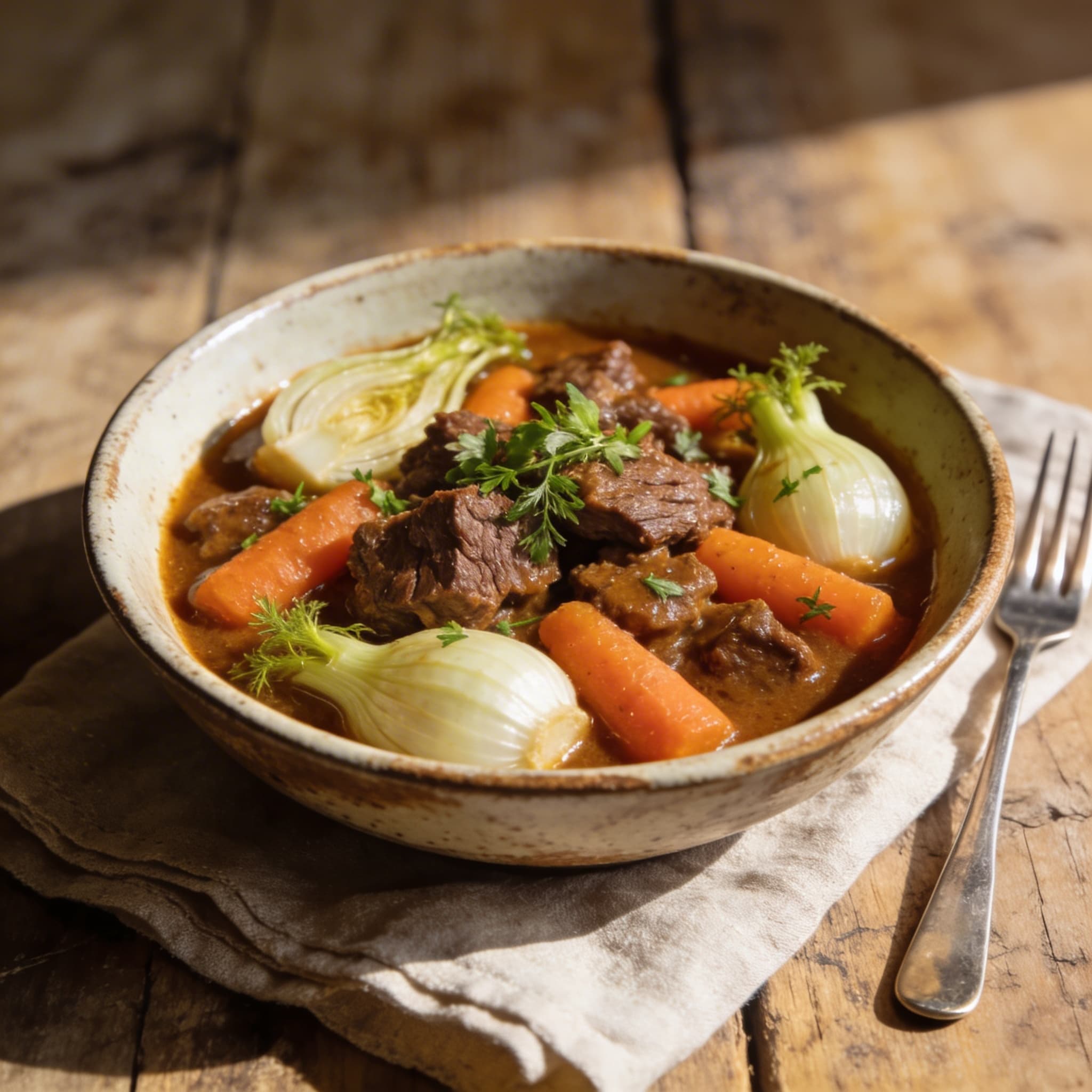 Herzhaftes Rindergulasch mit Fenchel