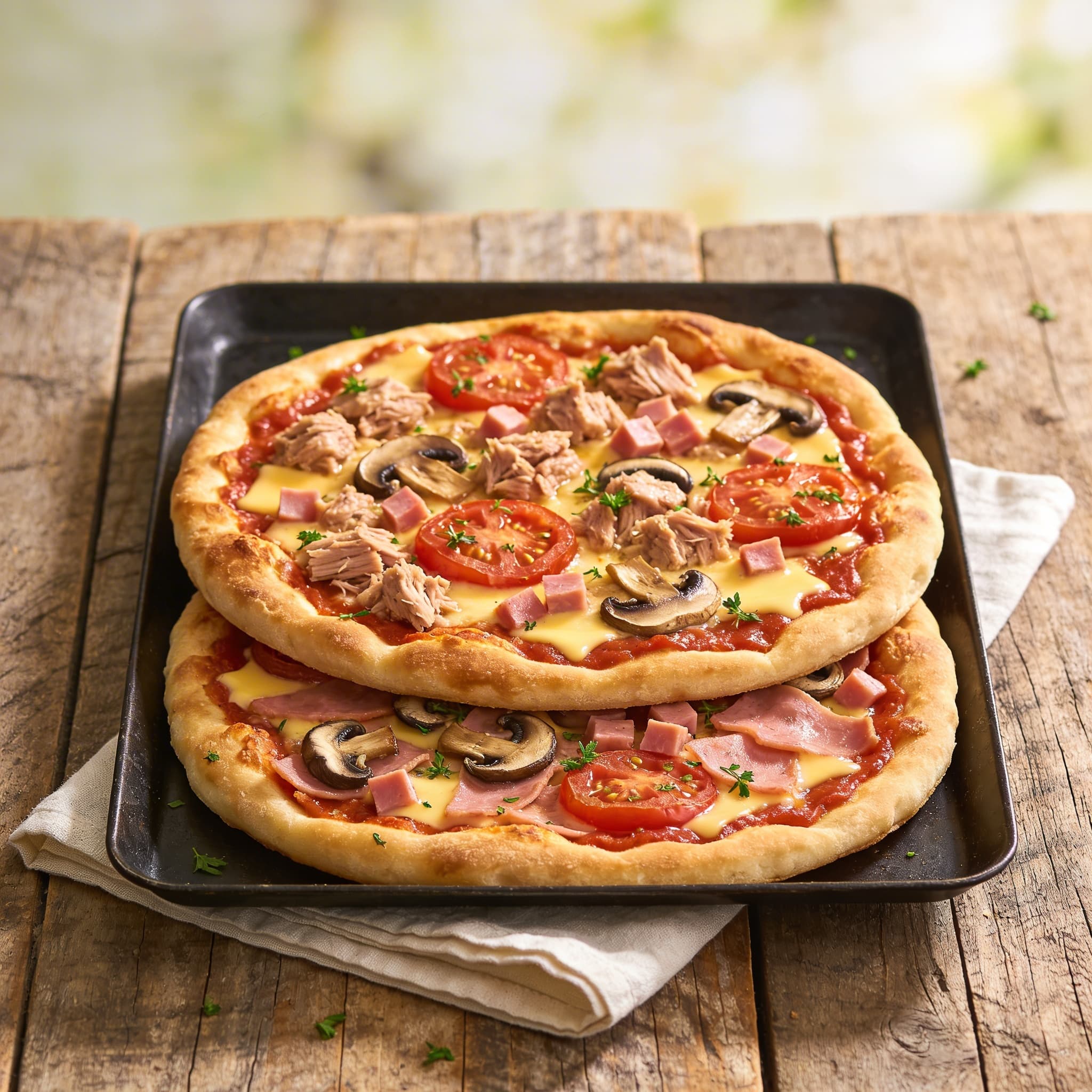 Herzhafte Ofen-Pfannkuchen-Pizza