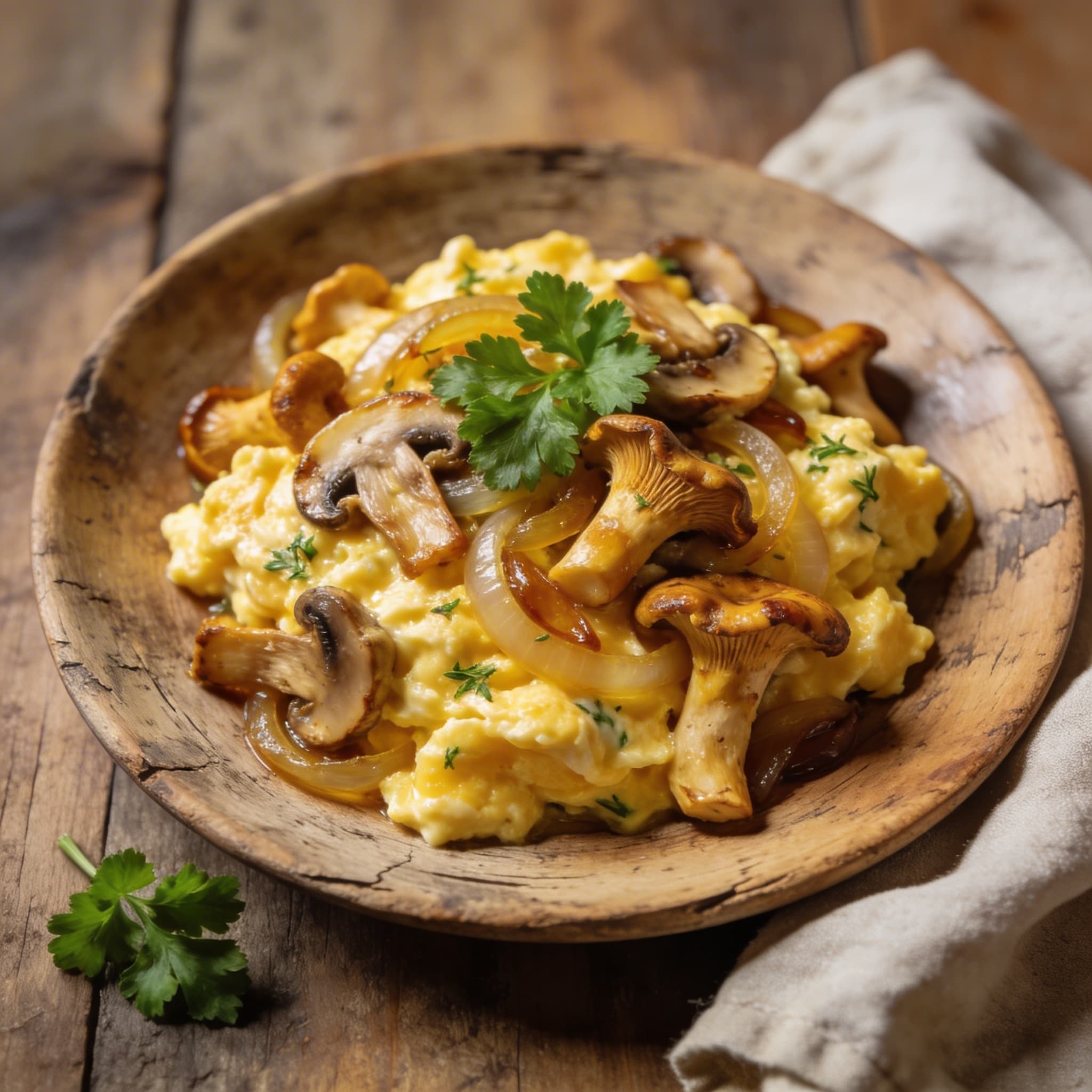 Herzhaftes Pfifferling-Rührei mit Kräutern