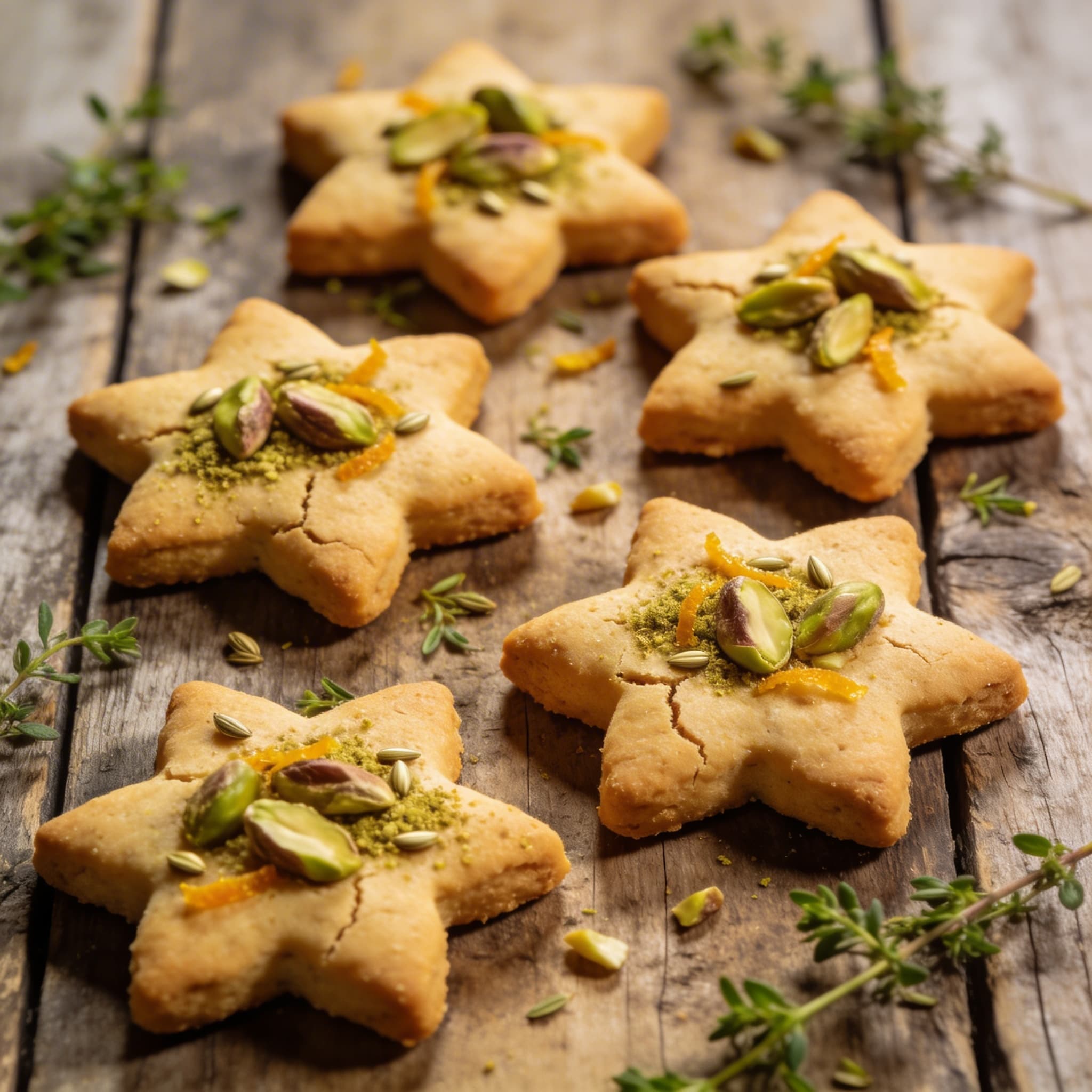 Aromatische Kardamom-Pistazien-Sterne