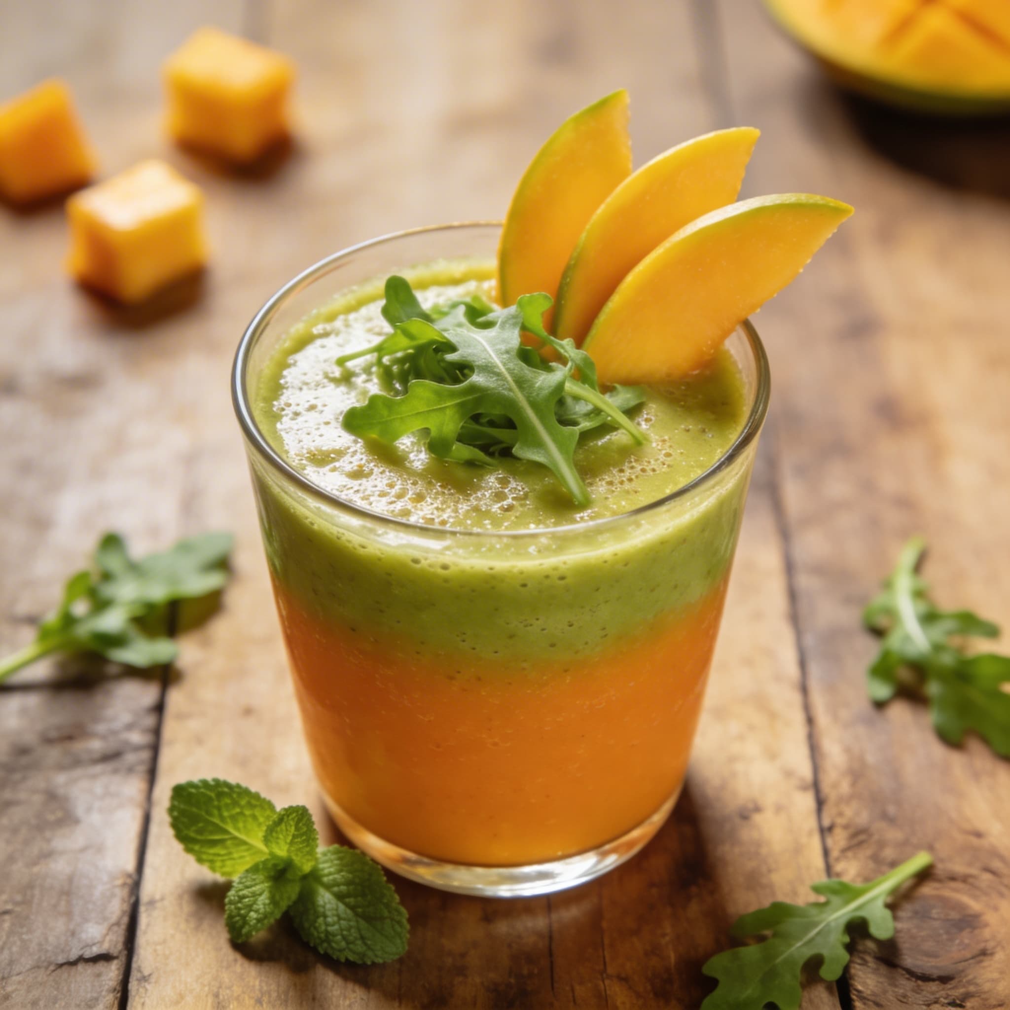 Exotischer Mango-Rucola-Smoothie