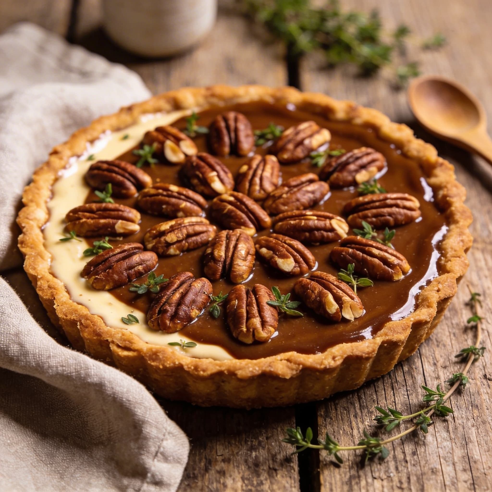Pekannuss-Tarte mit Kaffee-Karamell