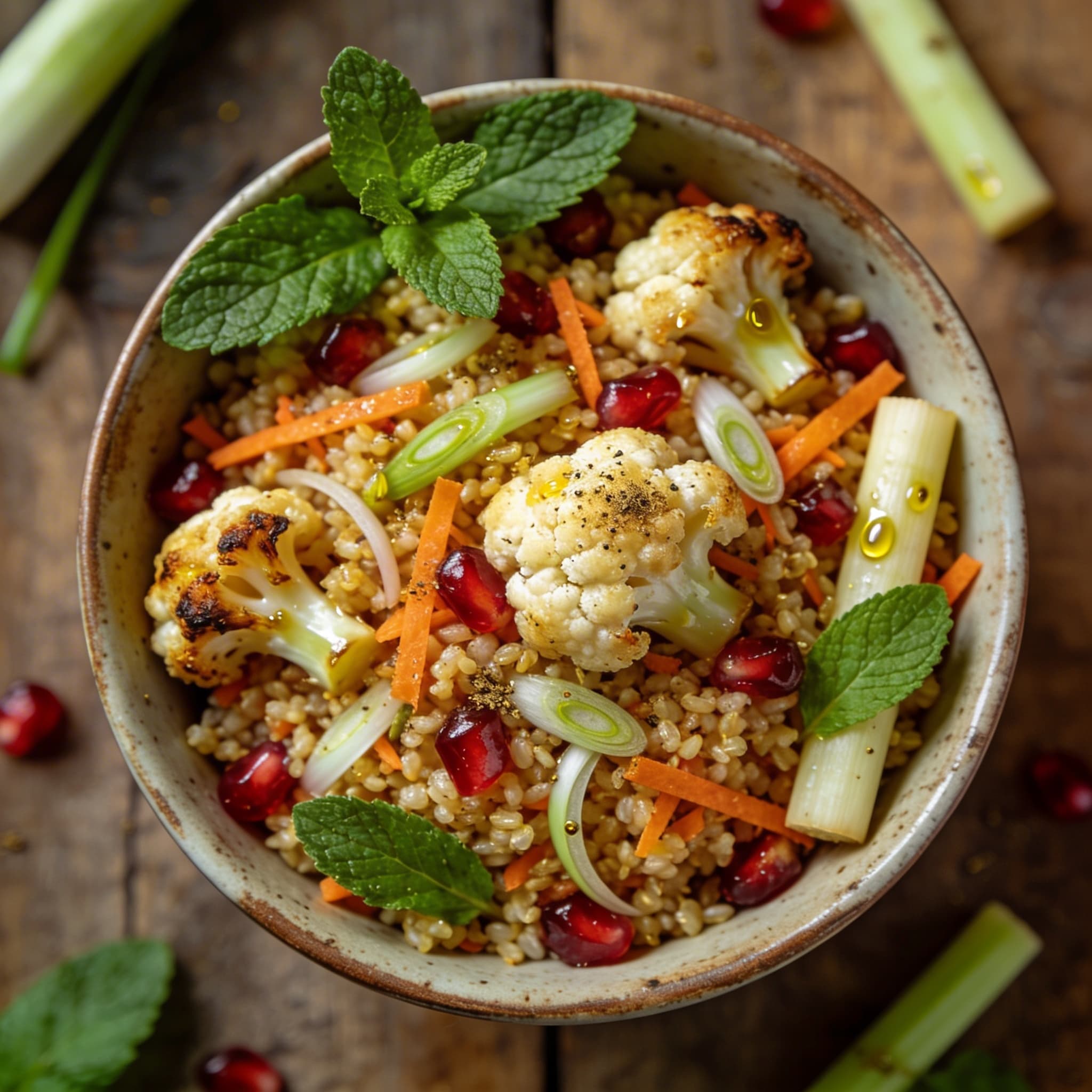 Blumenkohl-Taboulé mit Granatapfel