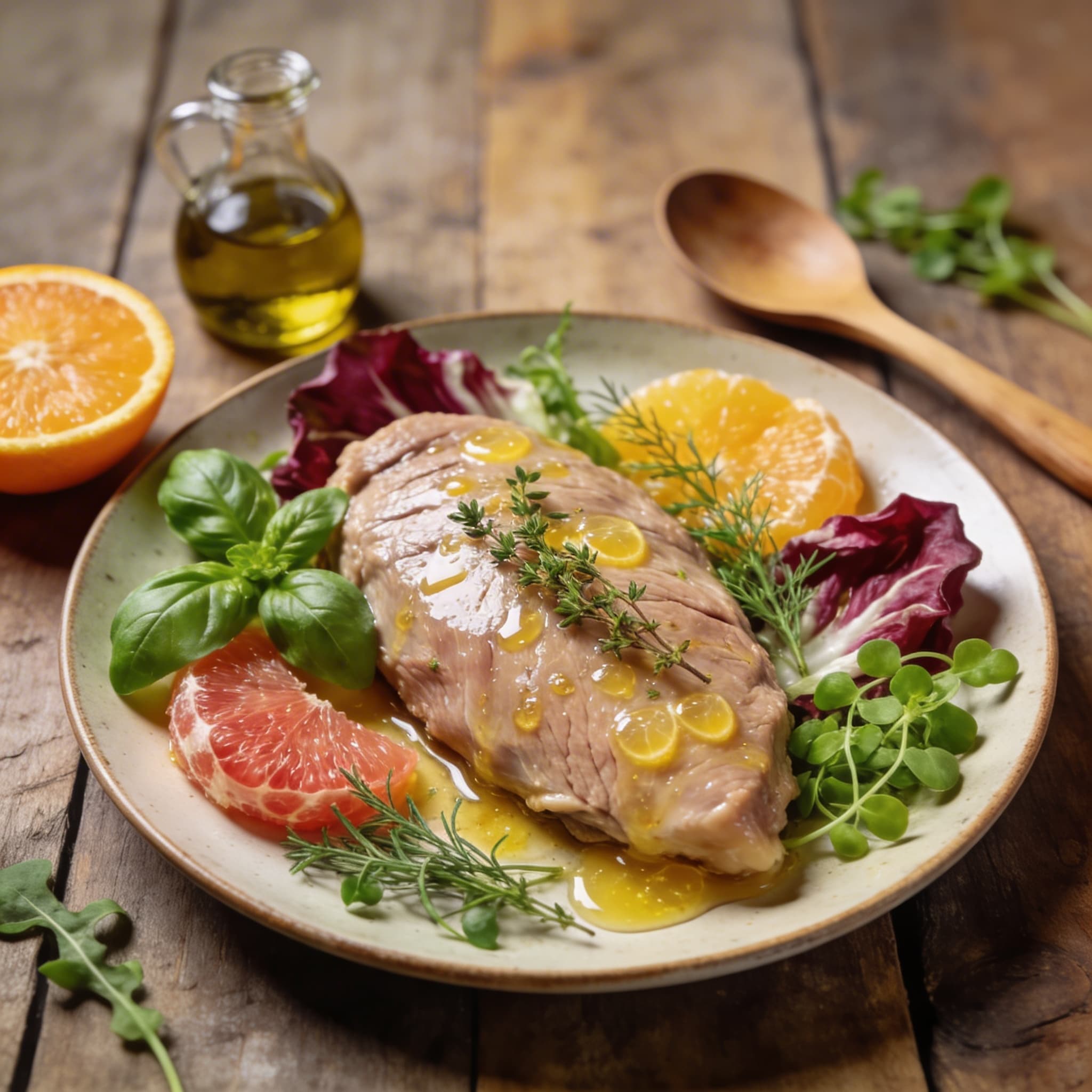 Pochiertes Kalbsfilet mit Vinaigrette