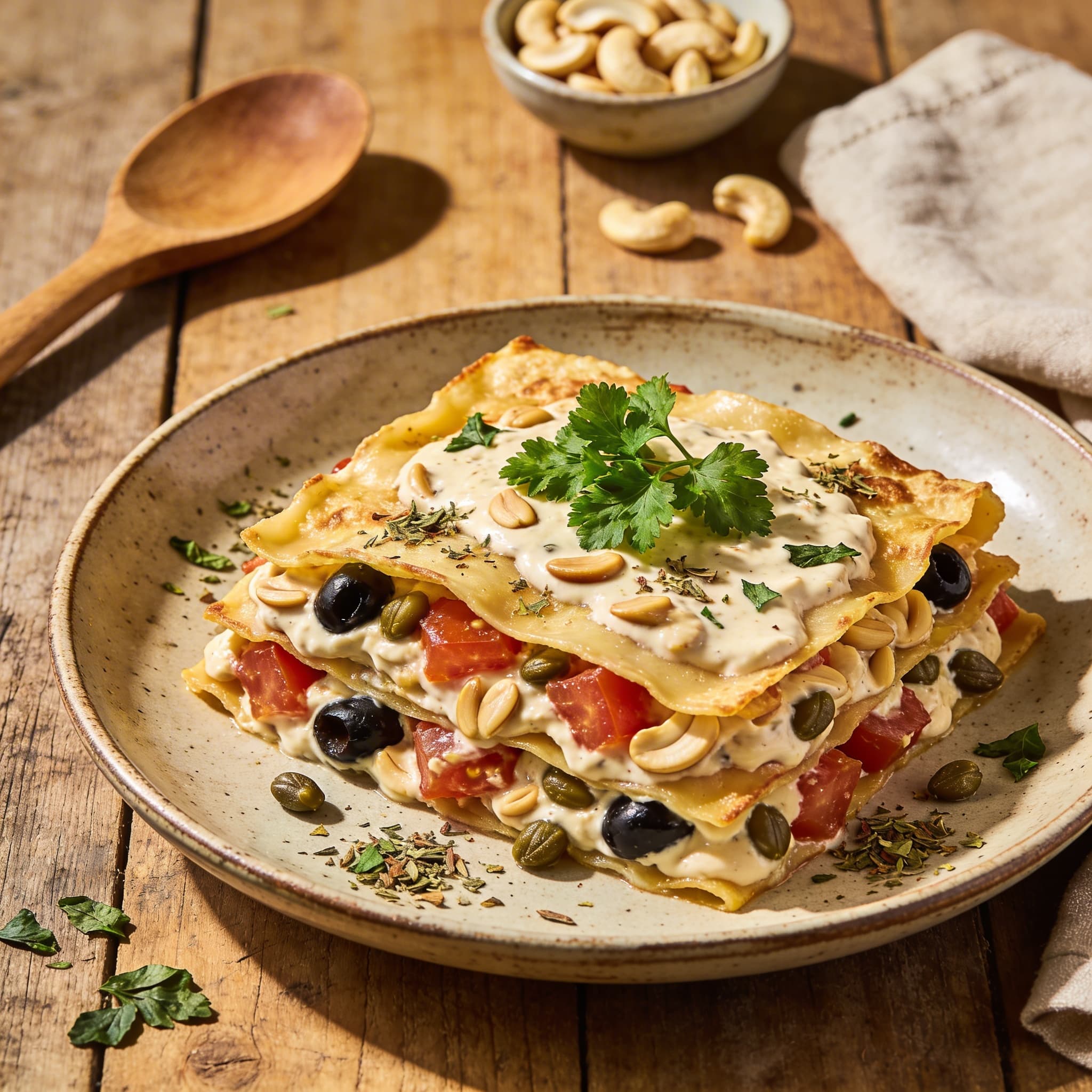 Schnelle Pfannen-Lasagne mit Cashewcreme