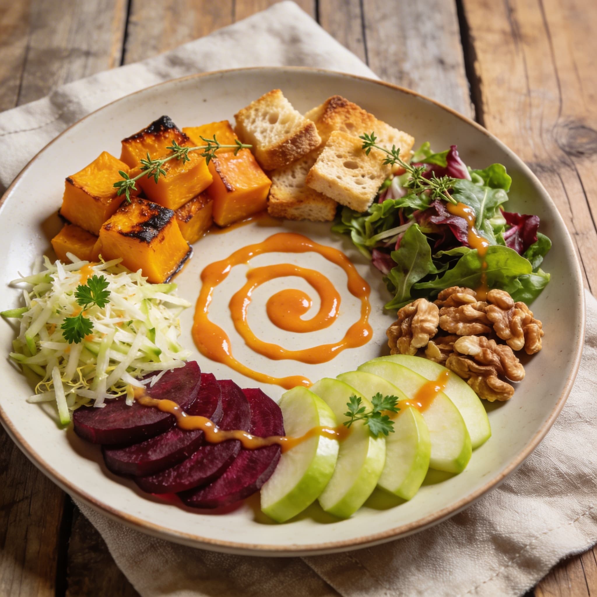 Bunter Wintersalat mit Kürbis