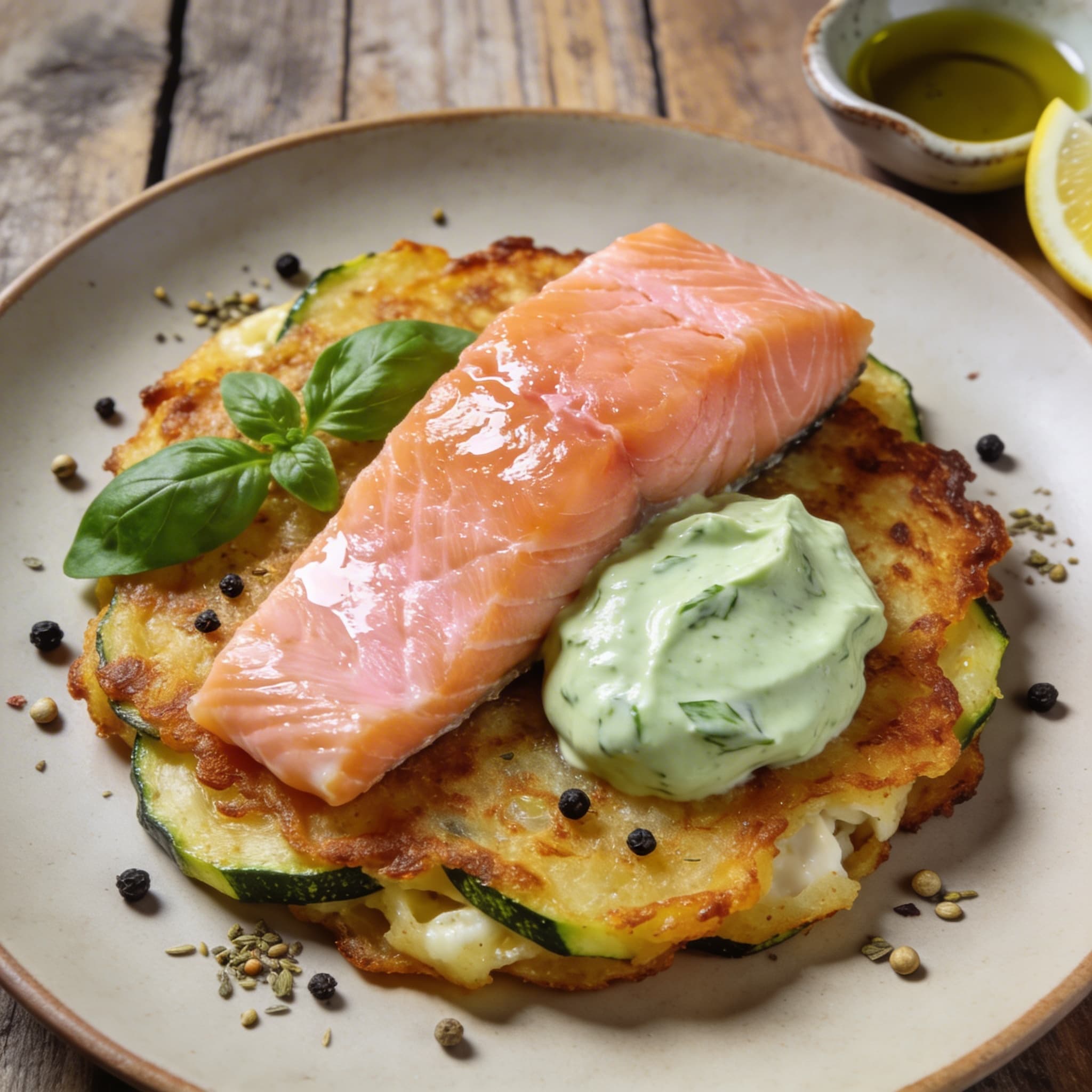 Gebeizter Lachs mit Zucchini-Rösti
