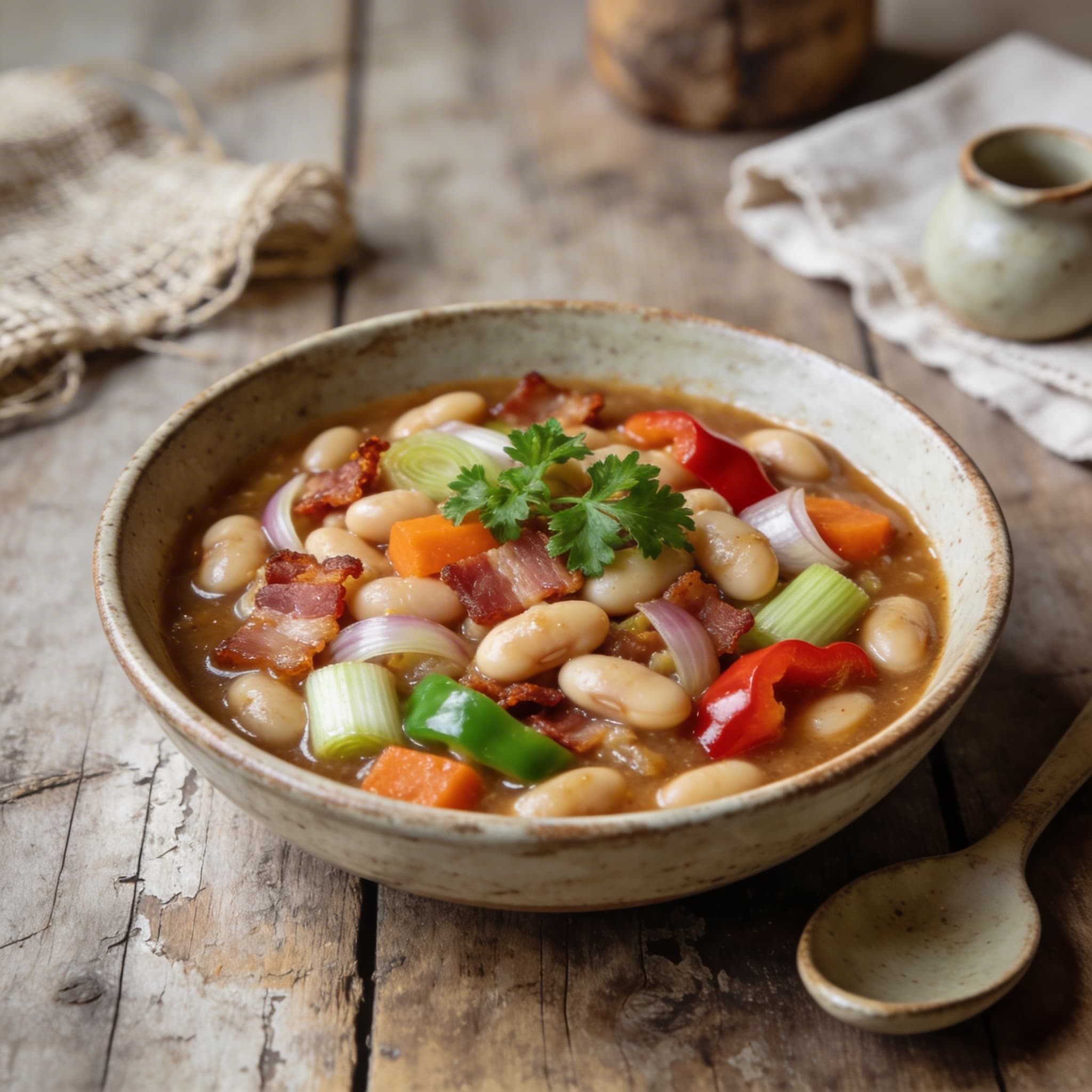 Deftiger Bohneneintopf mit Speck