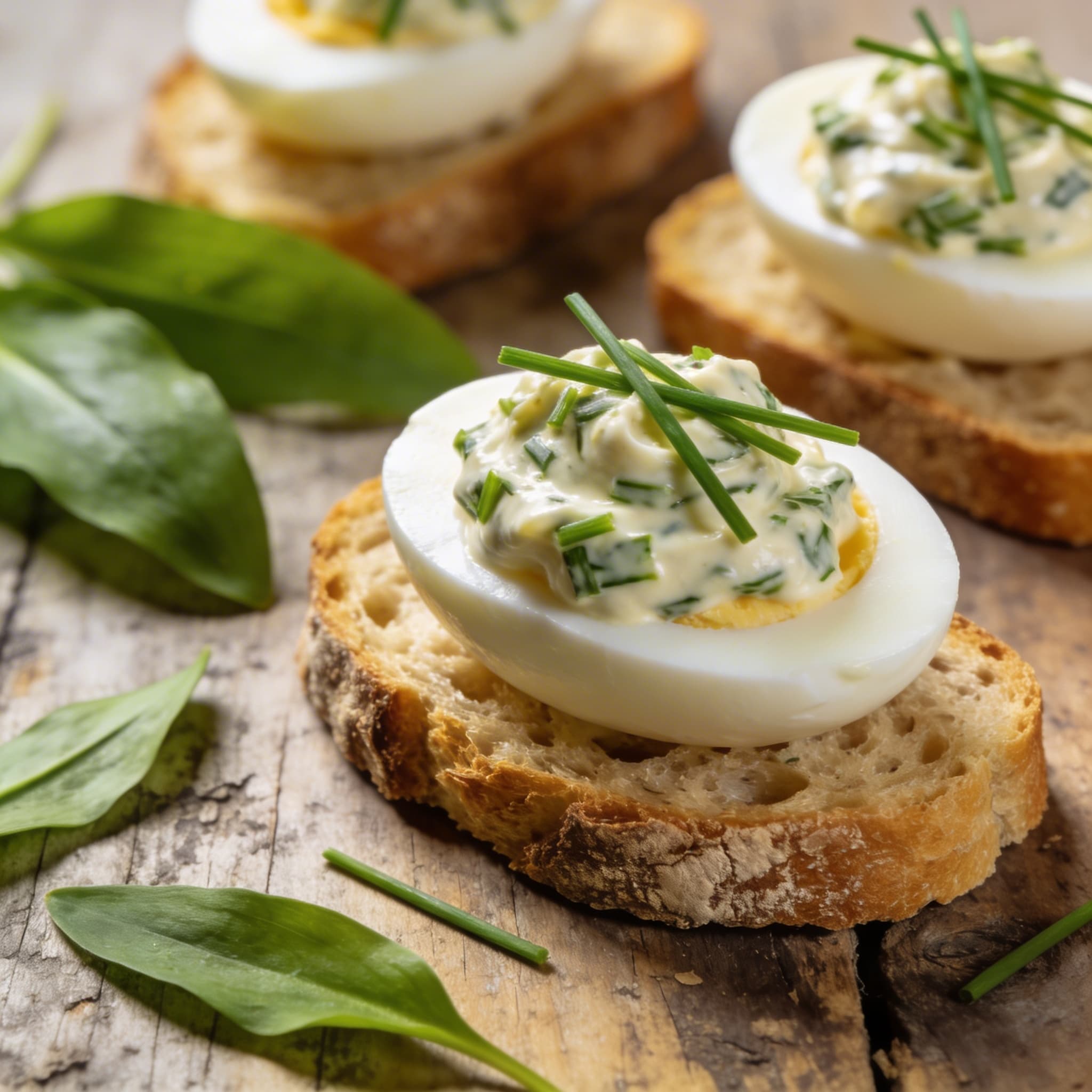 Würzige Bärlauch-Eier mit Mayonnaise