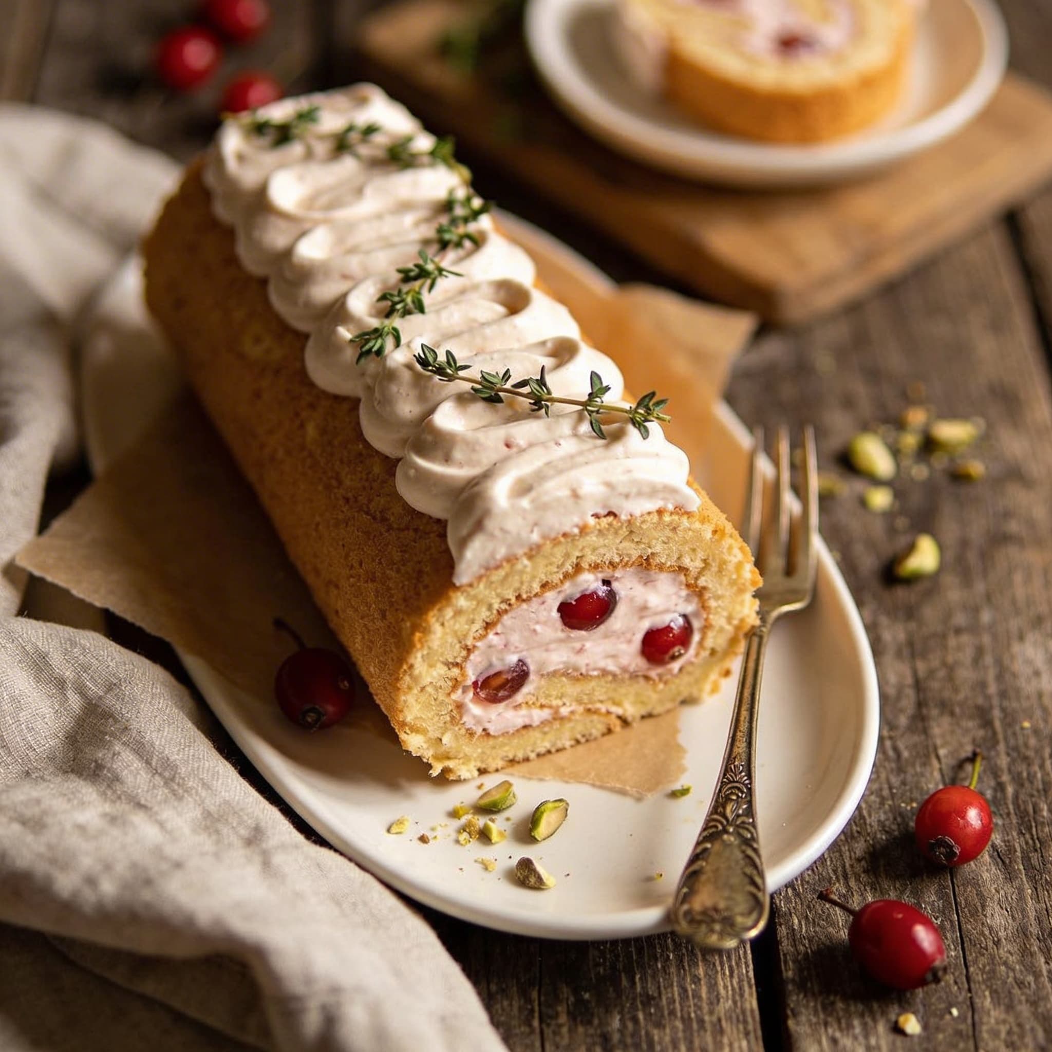 Hagebutten-Charlotte mit Biskuit