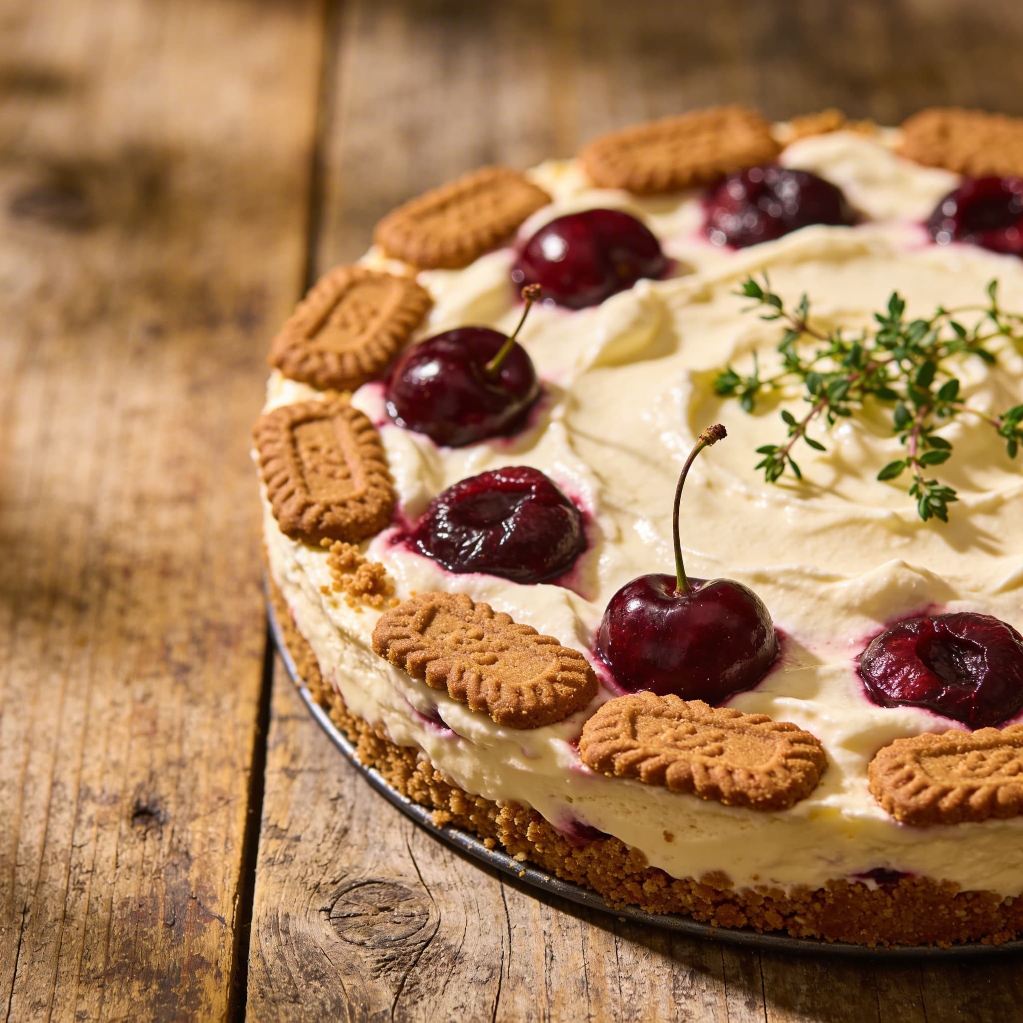 Cremige Schneeflöckli-Torte mit Kirschen