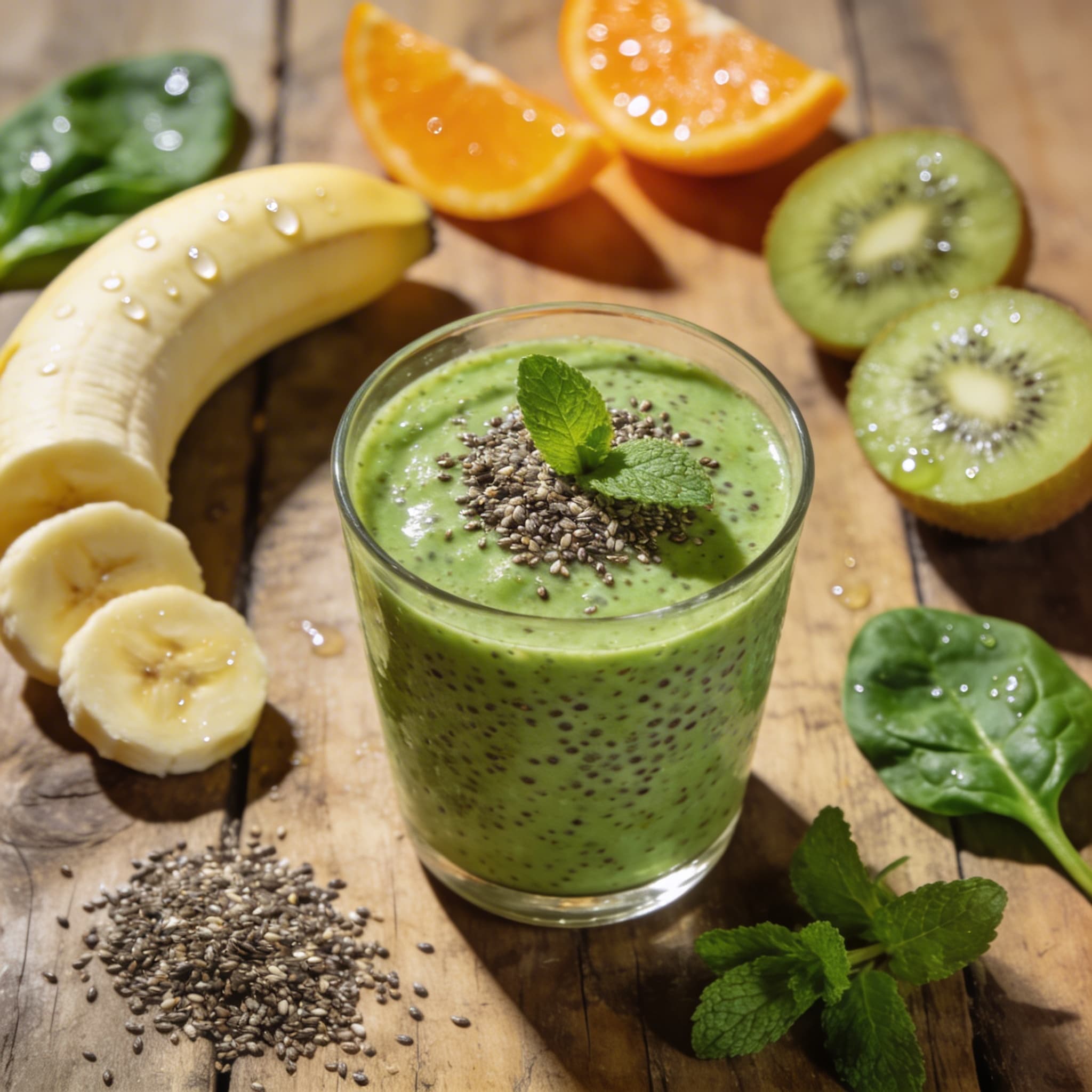 Vitalisierender Grüner Chia-Smoothie