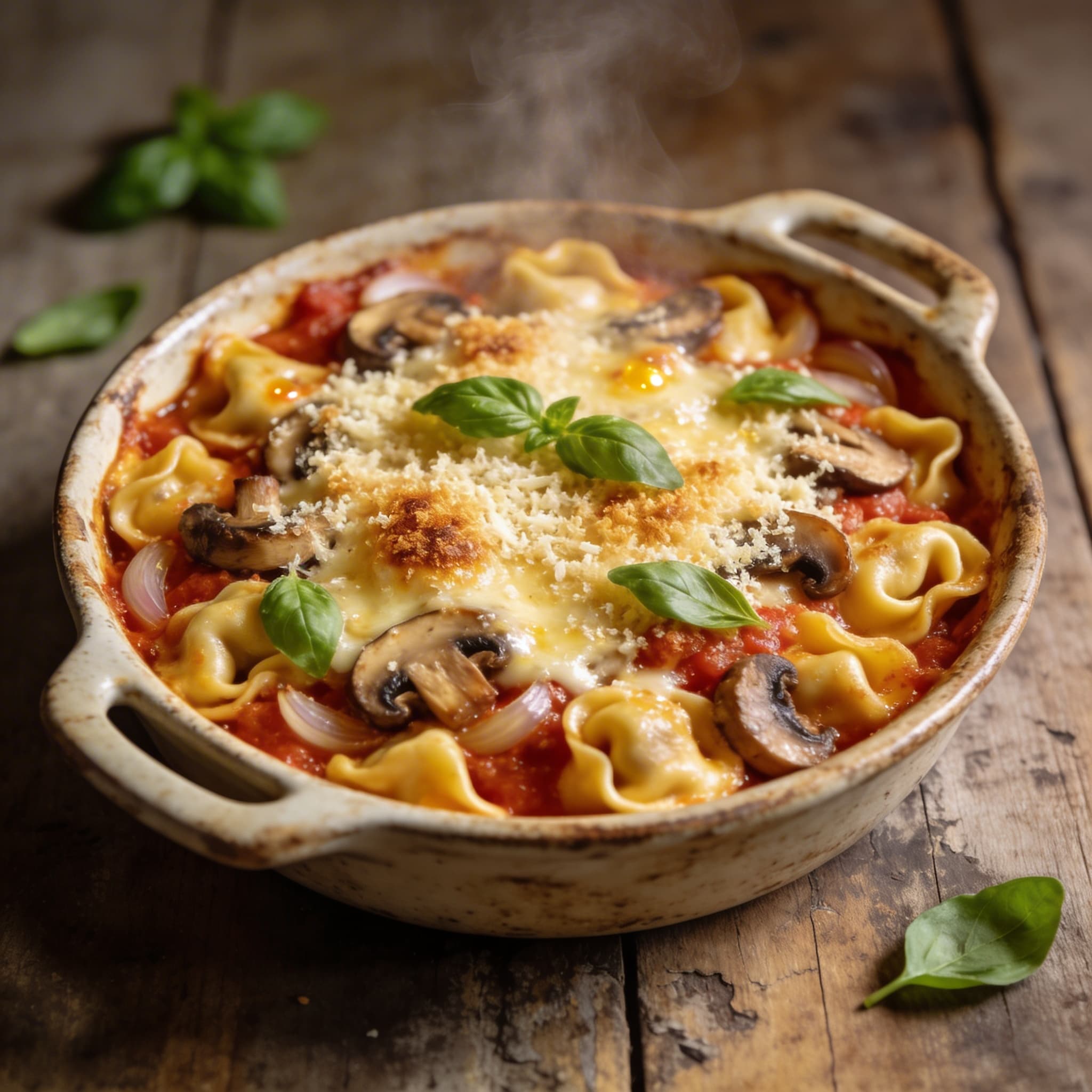 Überbackener Tortellini-Auflauf