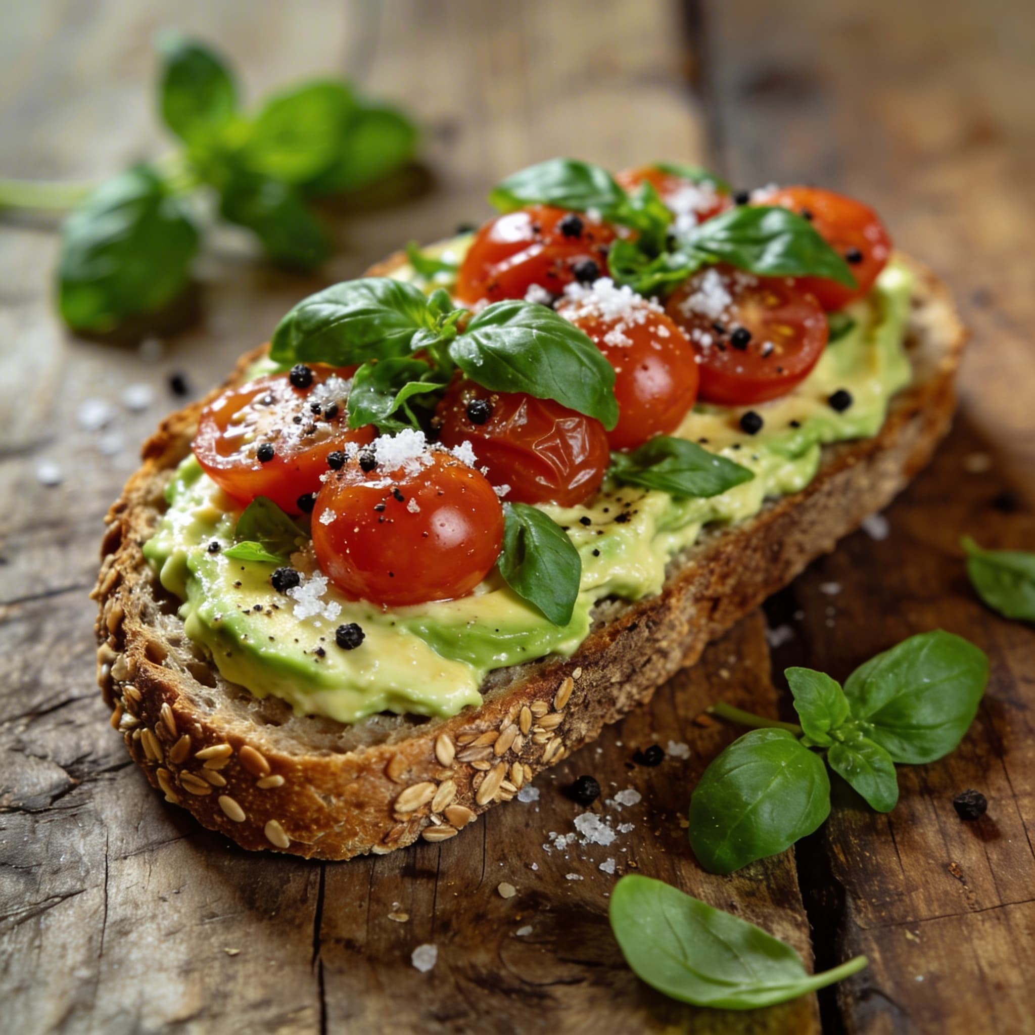 Frisches Avocado-Tomaten-Brot