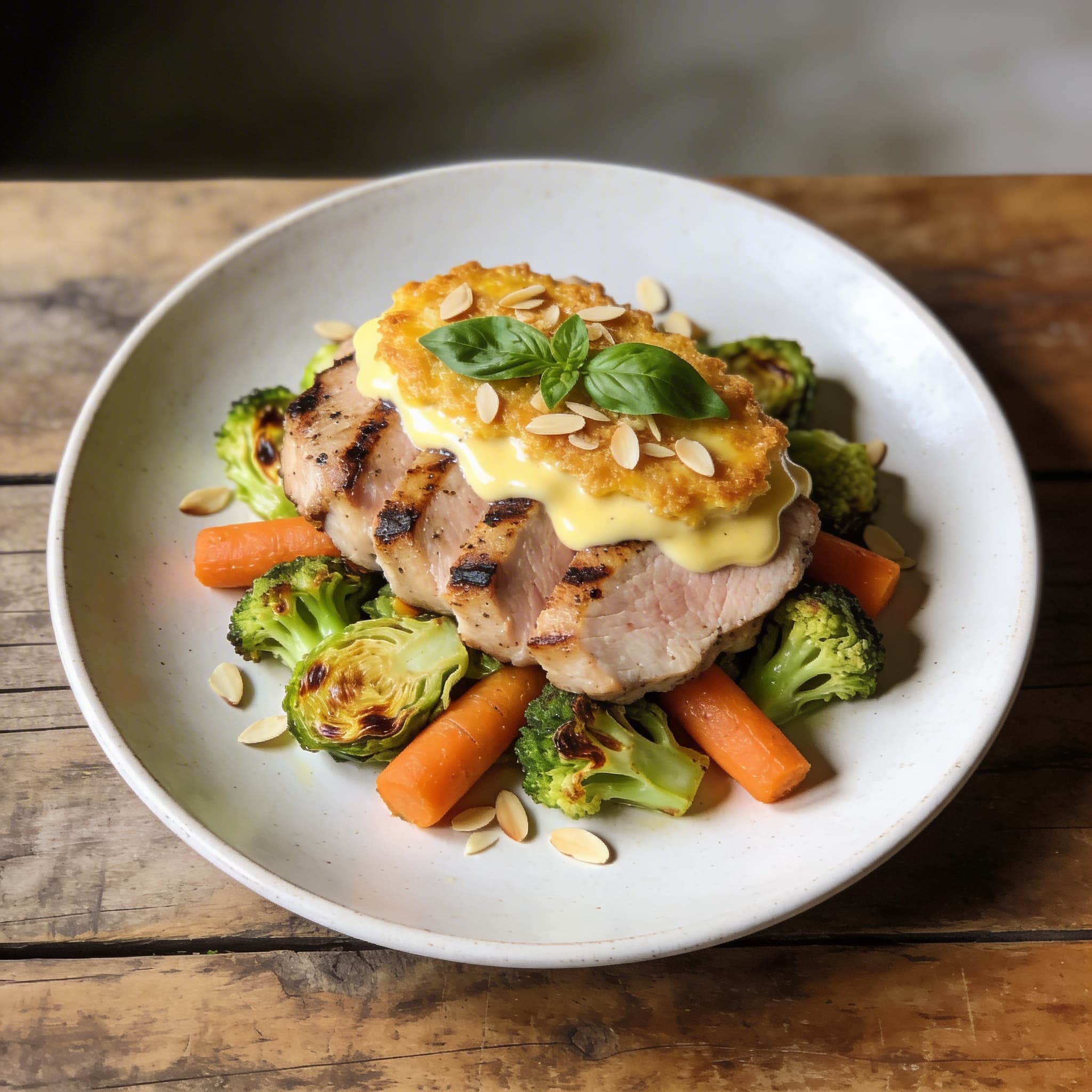 Gratiniertes Schweinefilet an Romanesco