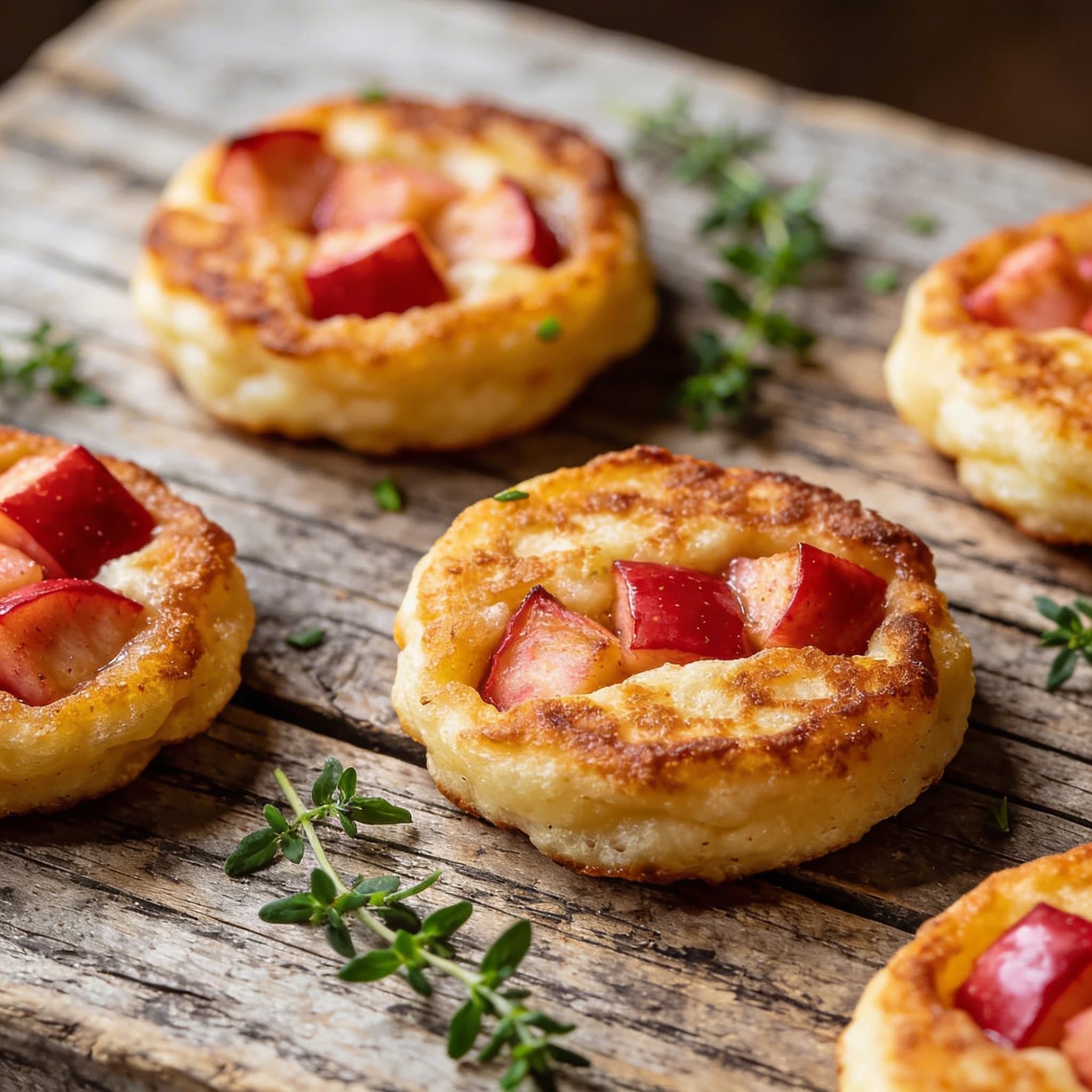 Goldgelbe Apfelpfannküchlein mit Zimt