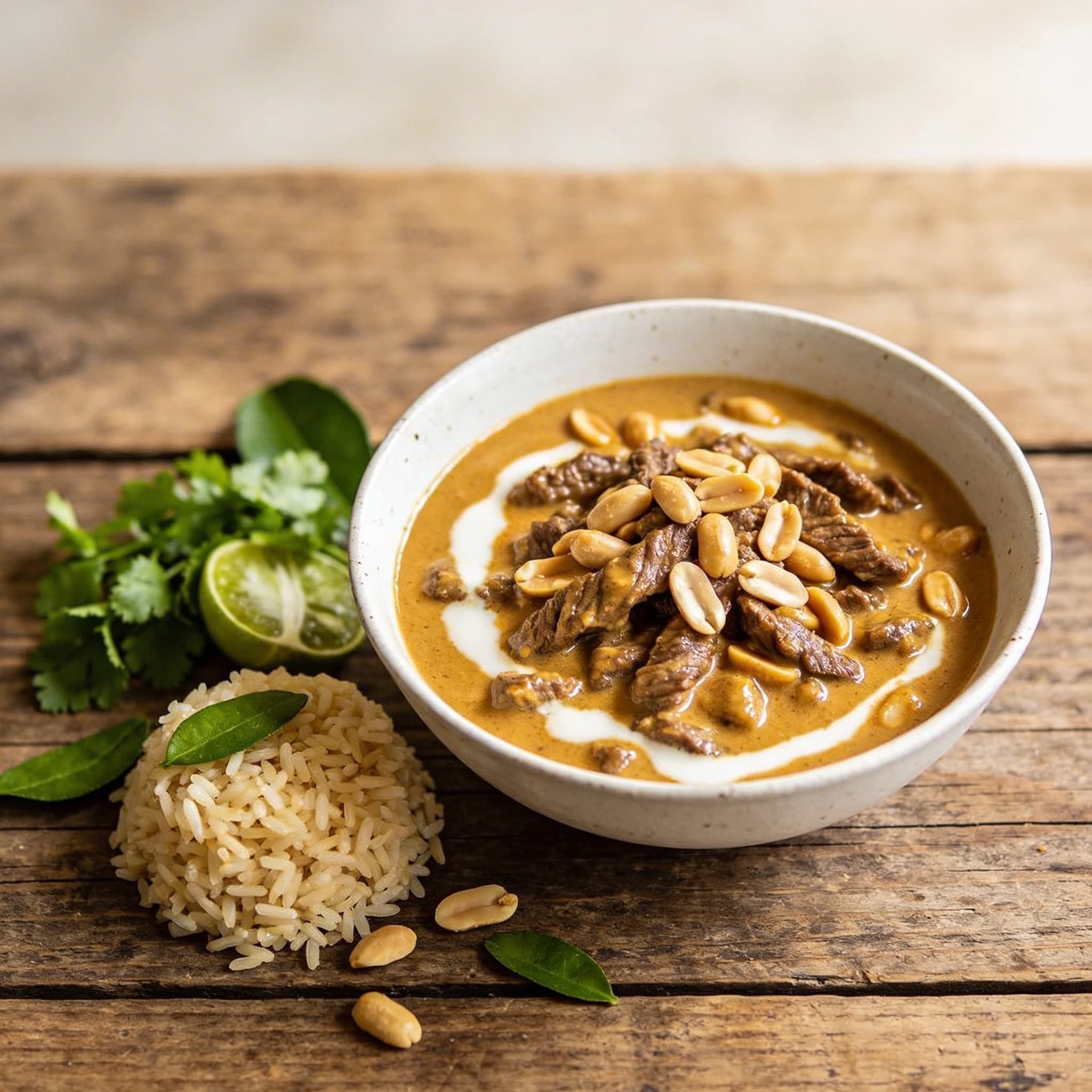 Erdnuss-Rindfleisch-Curry mit Kokos