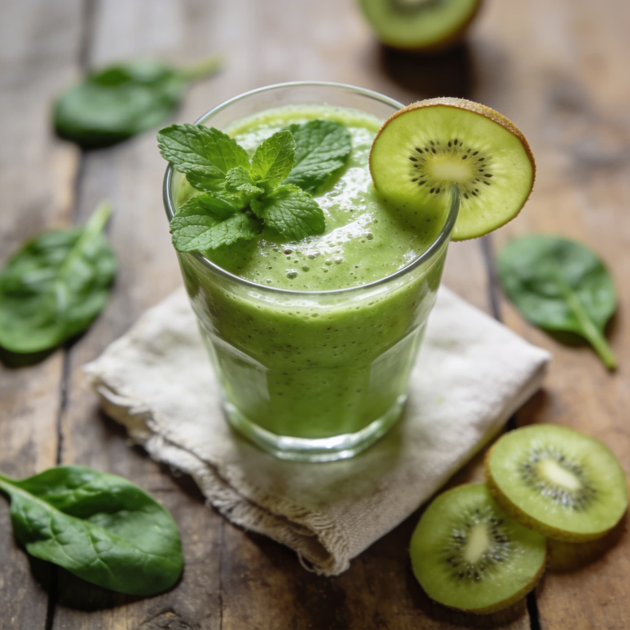 Grüner Smoothie mit Kiwi