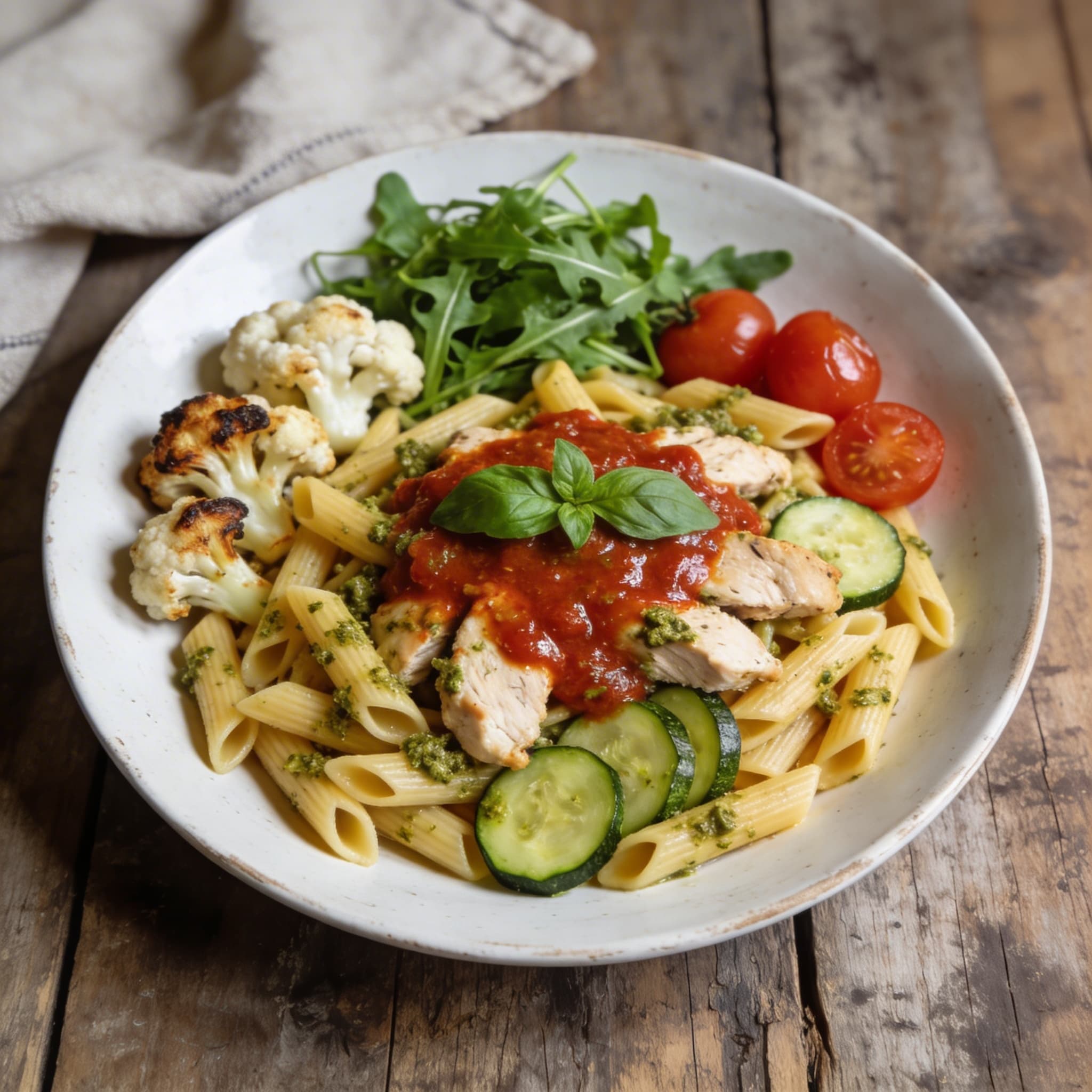 Penne mit Pesto-Hähnchen