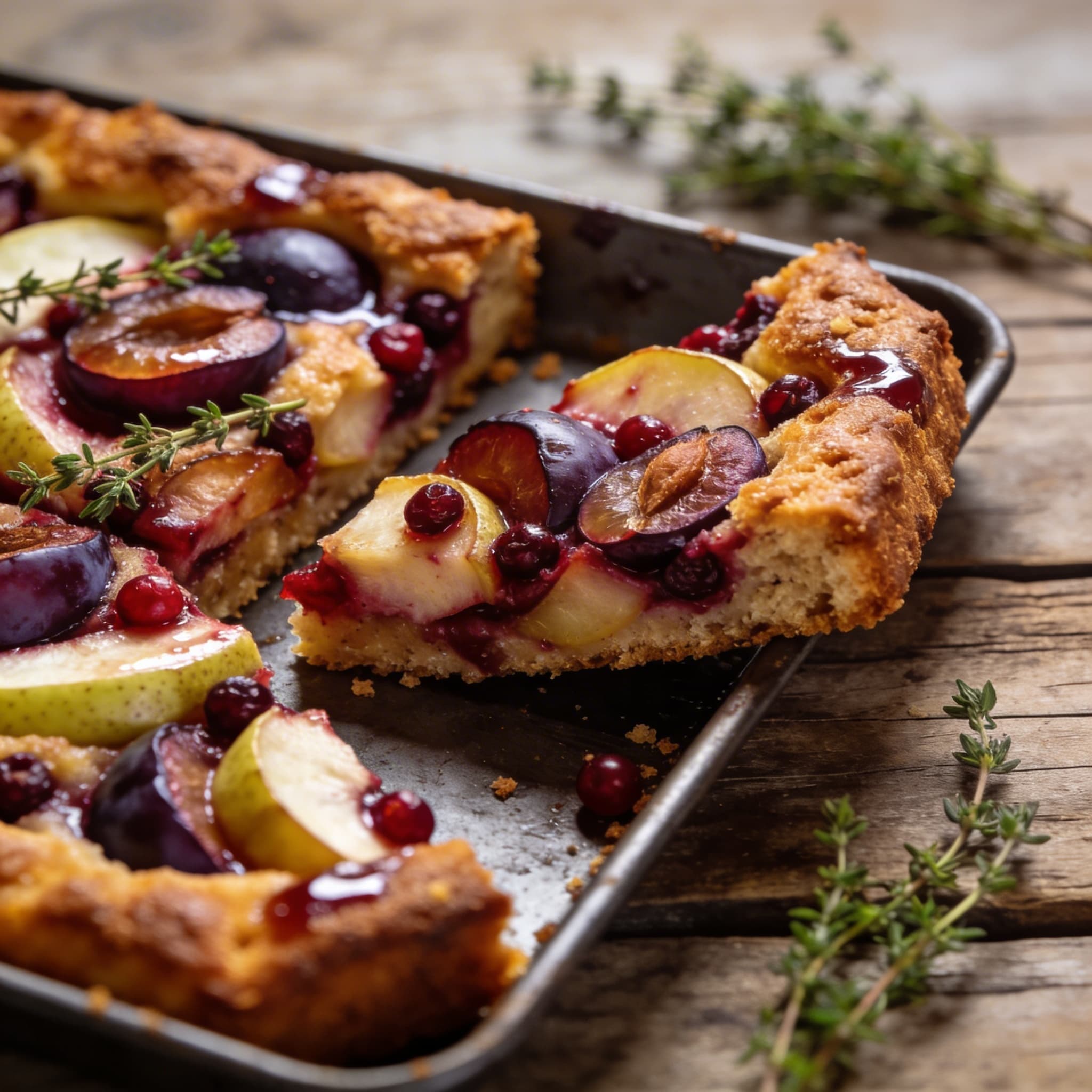 Herbstliche Rotwein-Obst-Schnitten