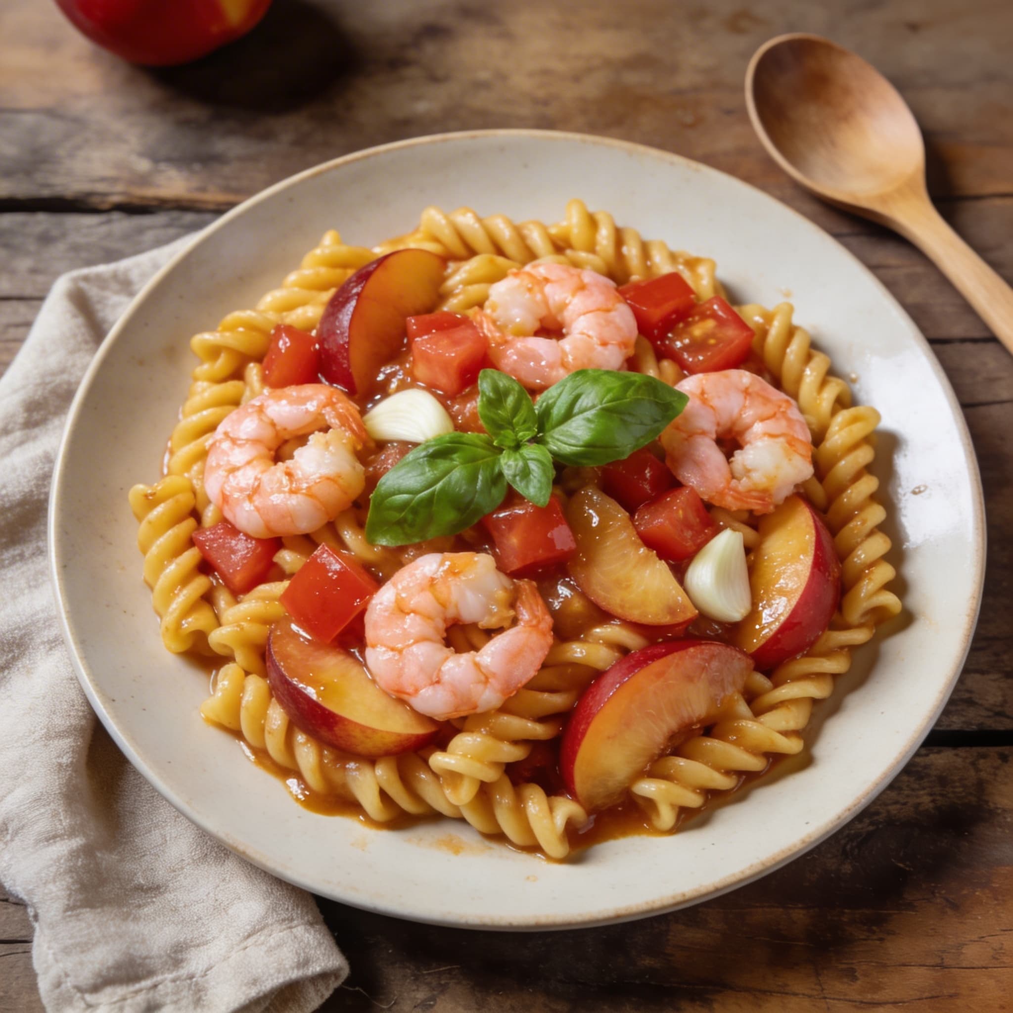 Makkaroni mit Garnelen und Tomaten