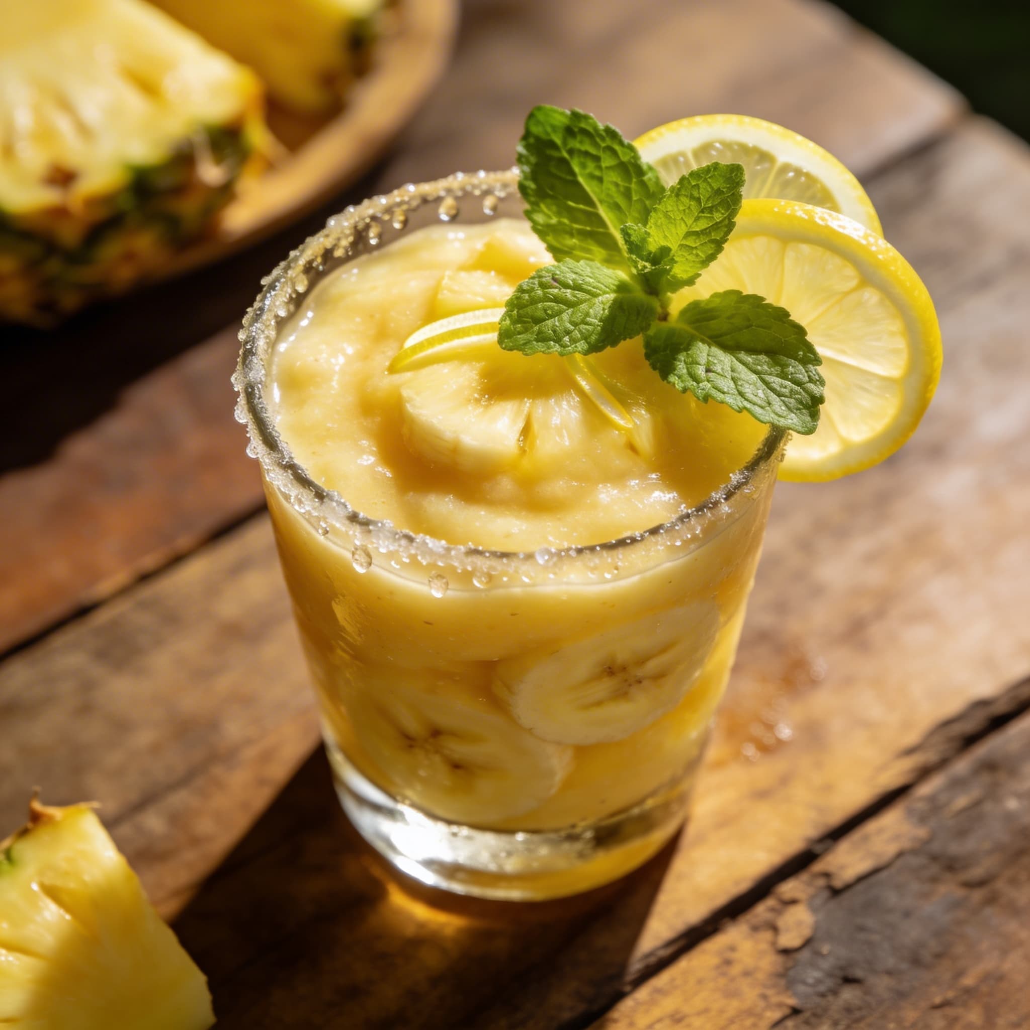 Frischer Ananas-Bananen-Cocktail