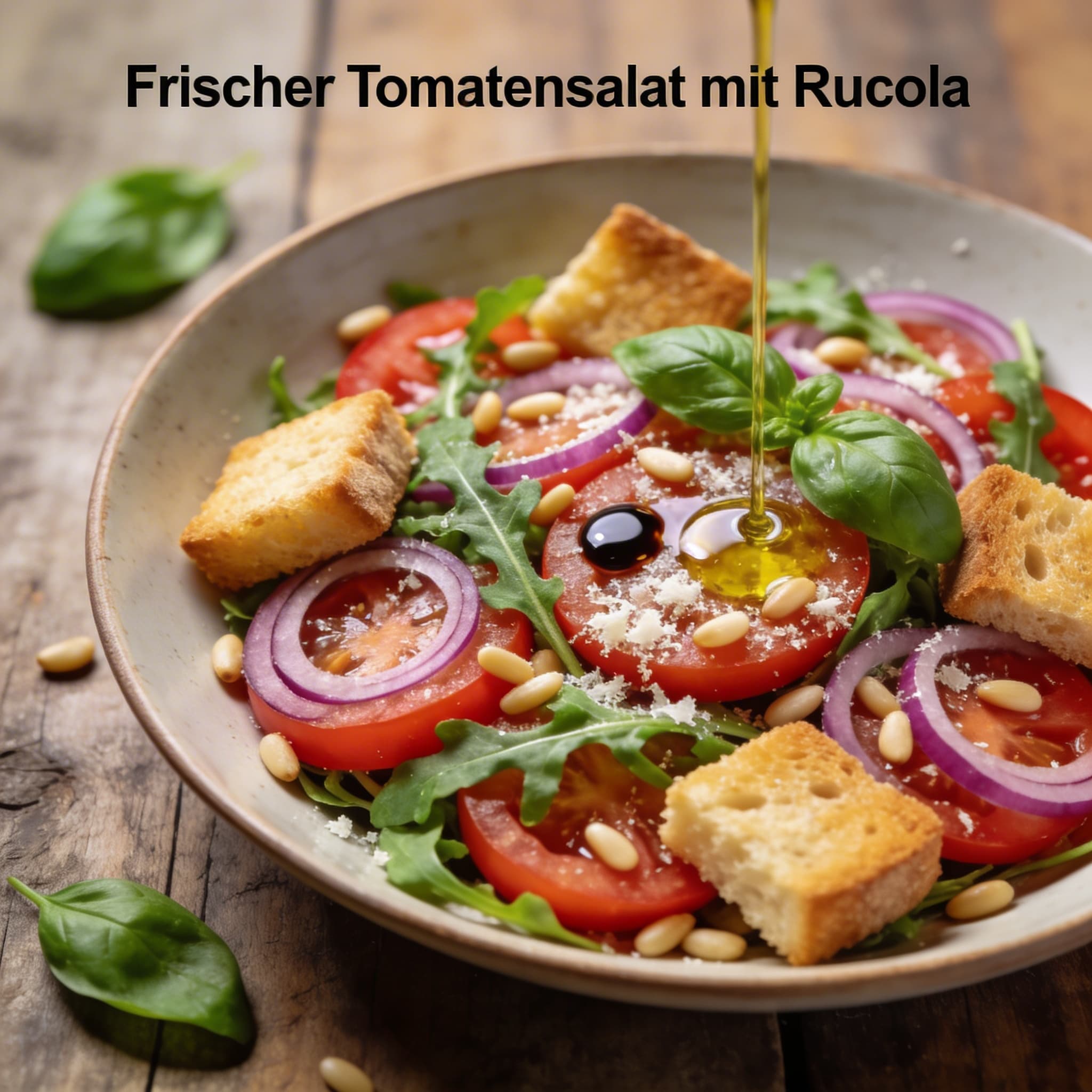 Frischer Tomatensalat mit Rucola