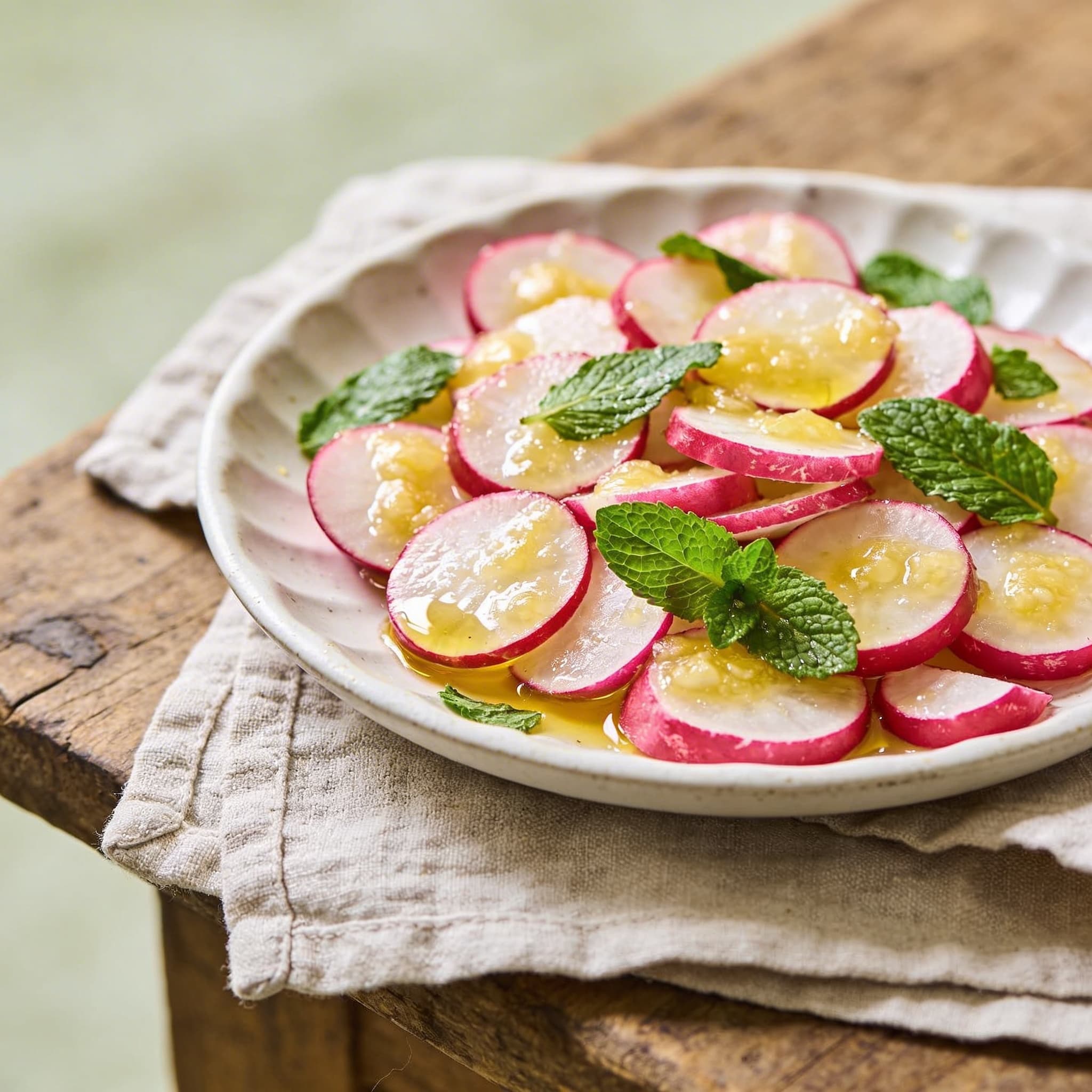 Frischer Radieschen-Salat an Zitronenbutter