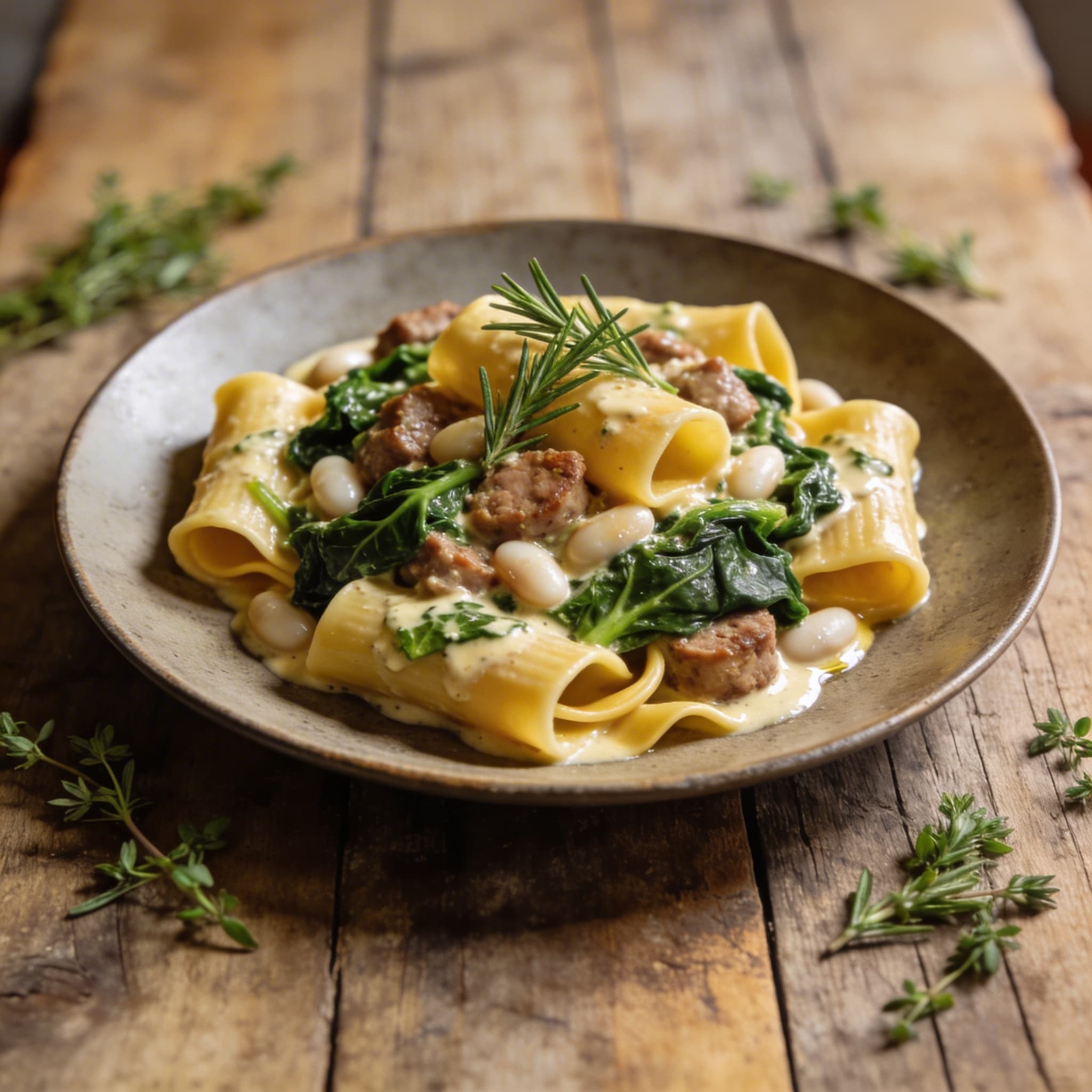 Herzhafte Salsiccia-Mangold-Pasta