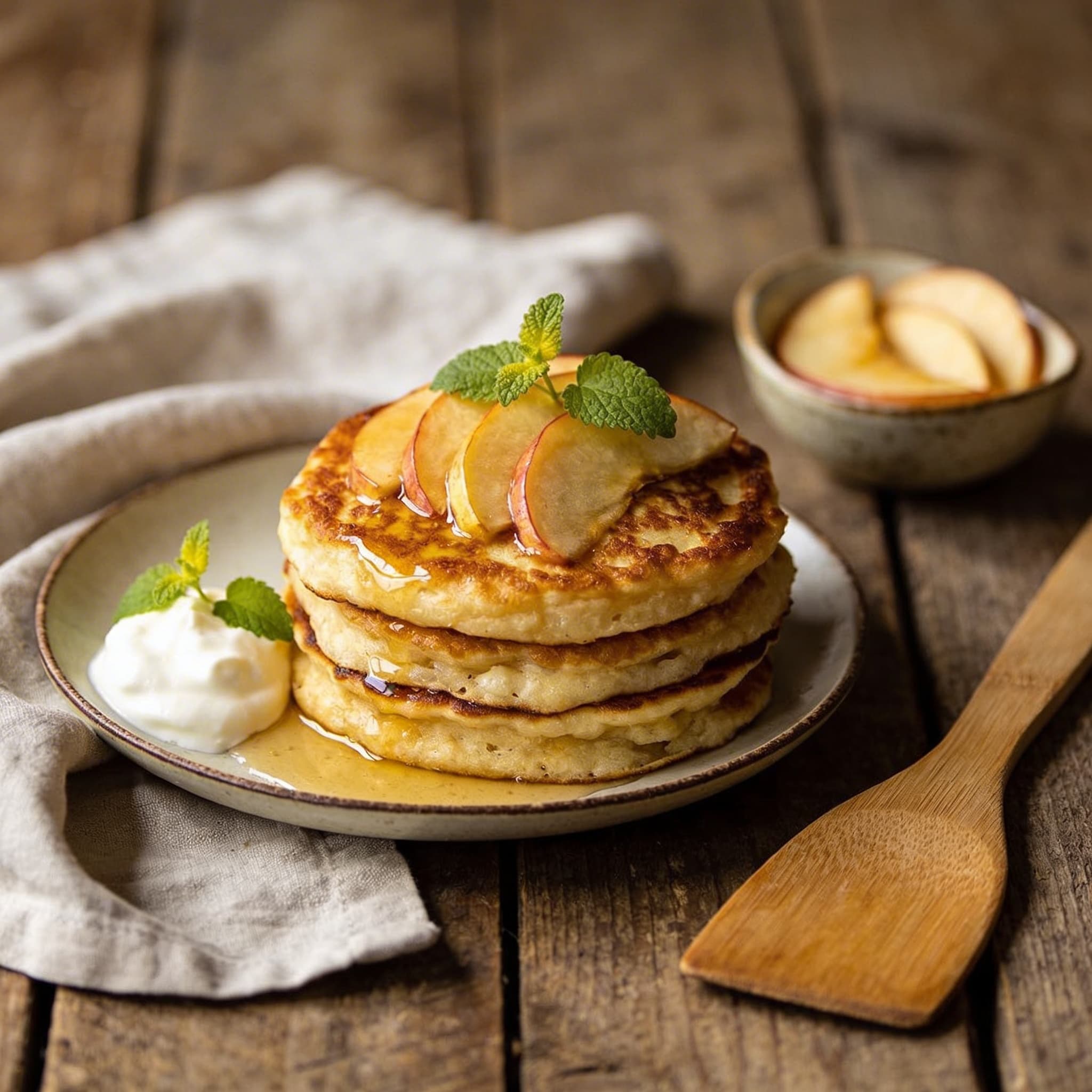 Fluffige Apfel-Quark-Pfannkuchen