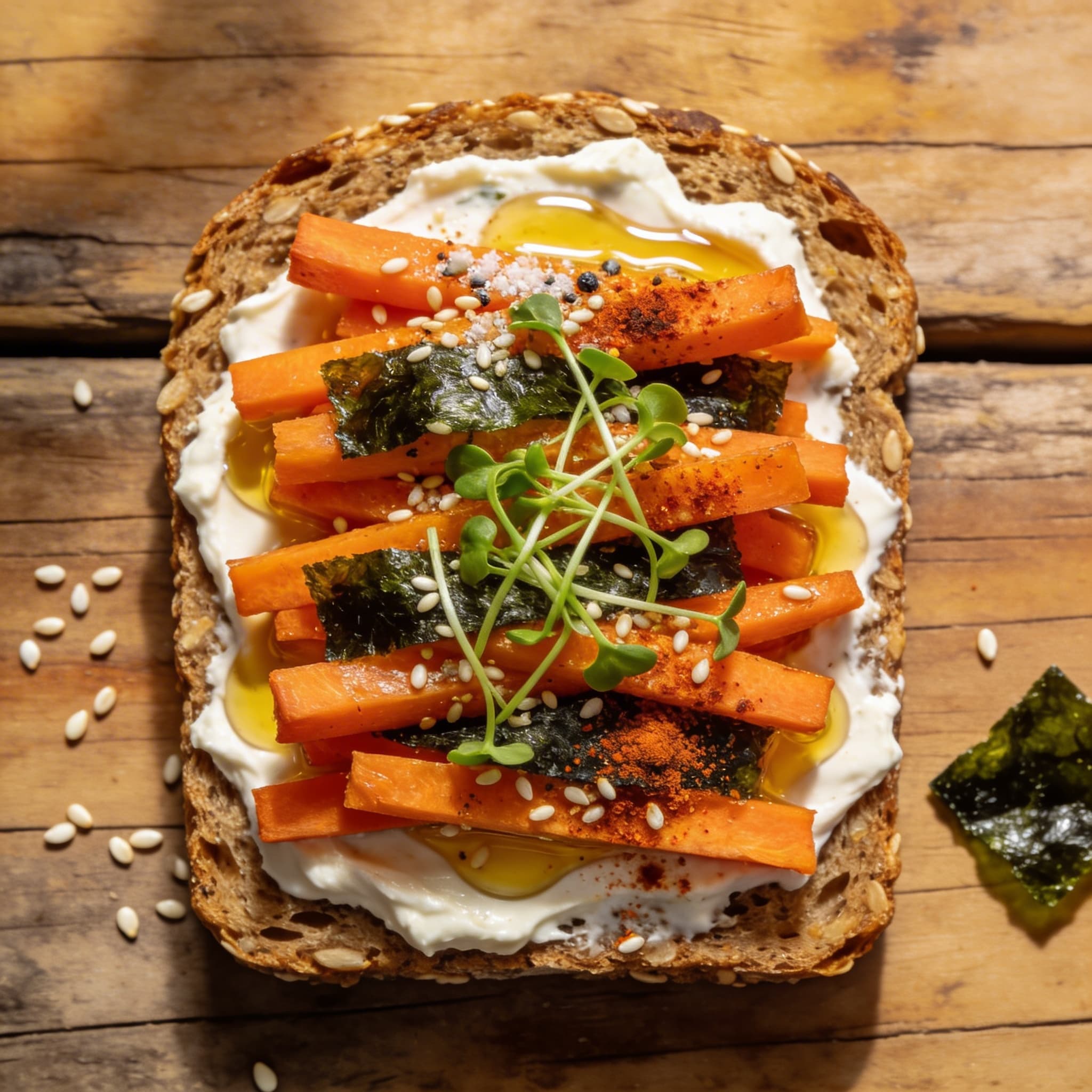 Marinierter Karottenlachs auf Brot