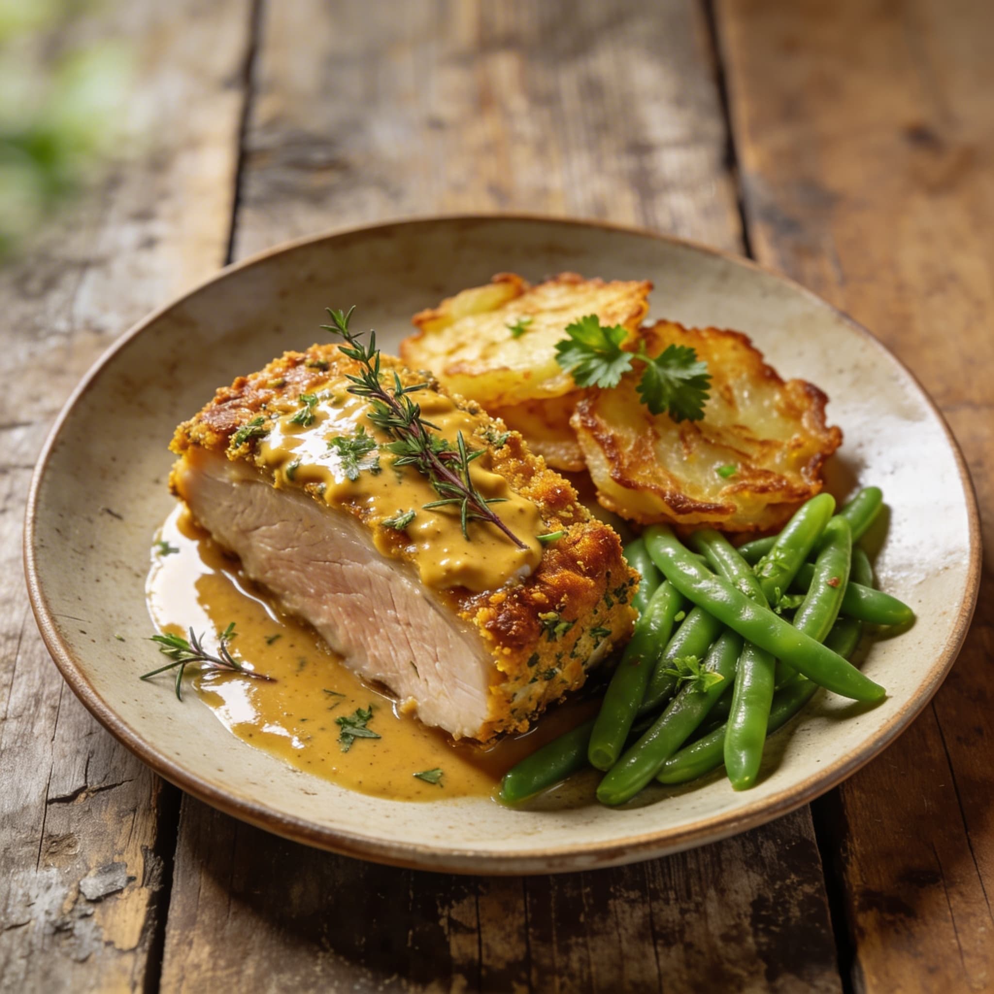 Schweinefilet in Senf-Kräuterkruste