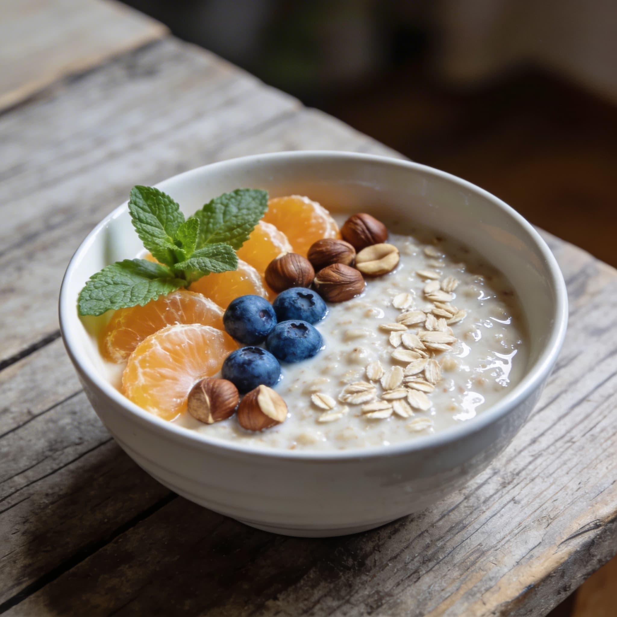 Sojadrink-Porridge mit Clementinen