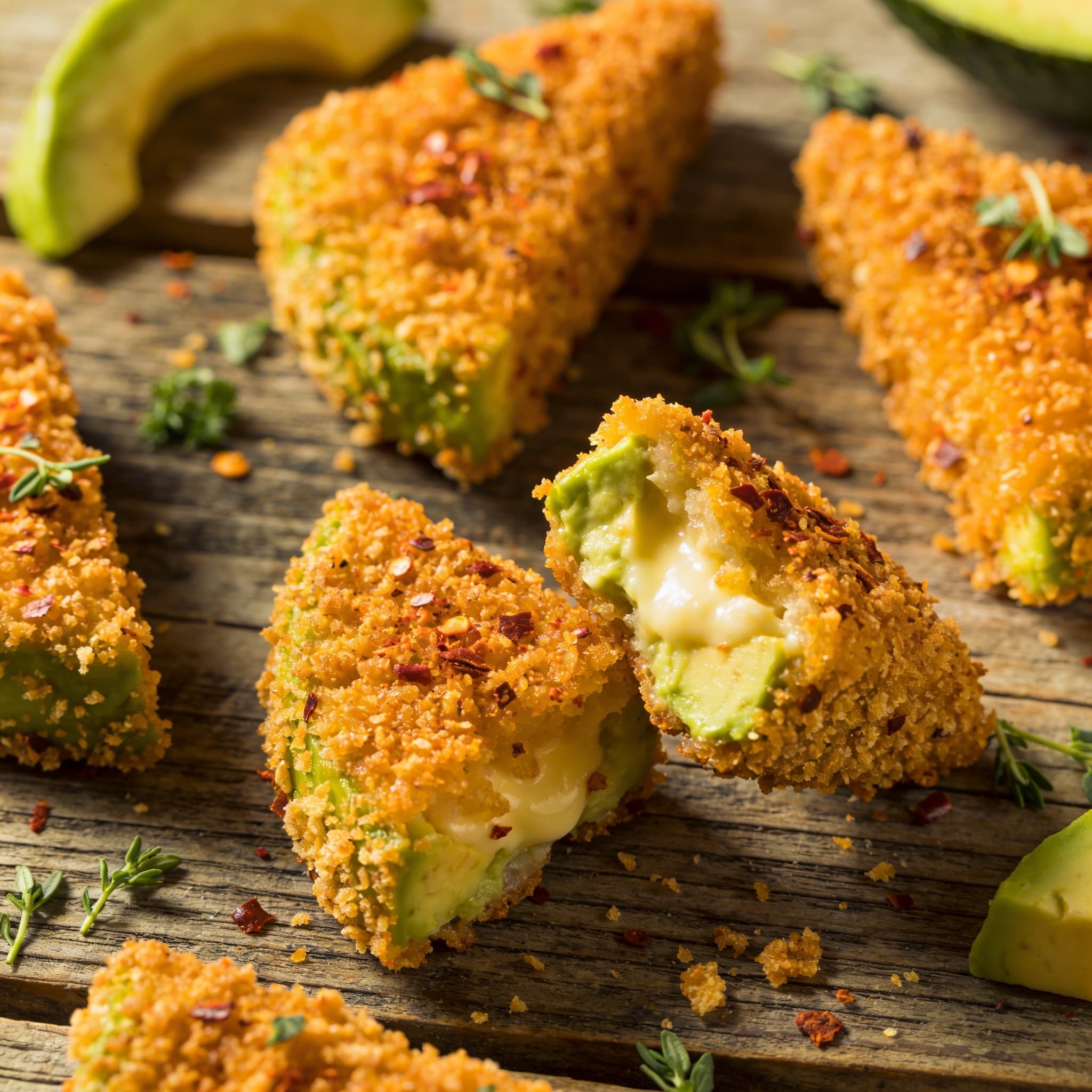 Knusprige Chili-Avocado-Wedges