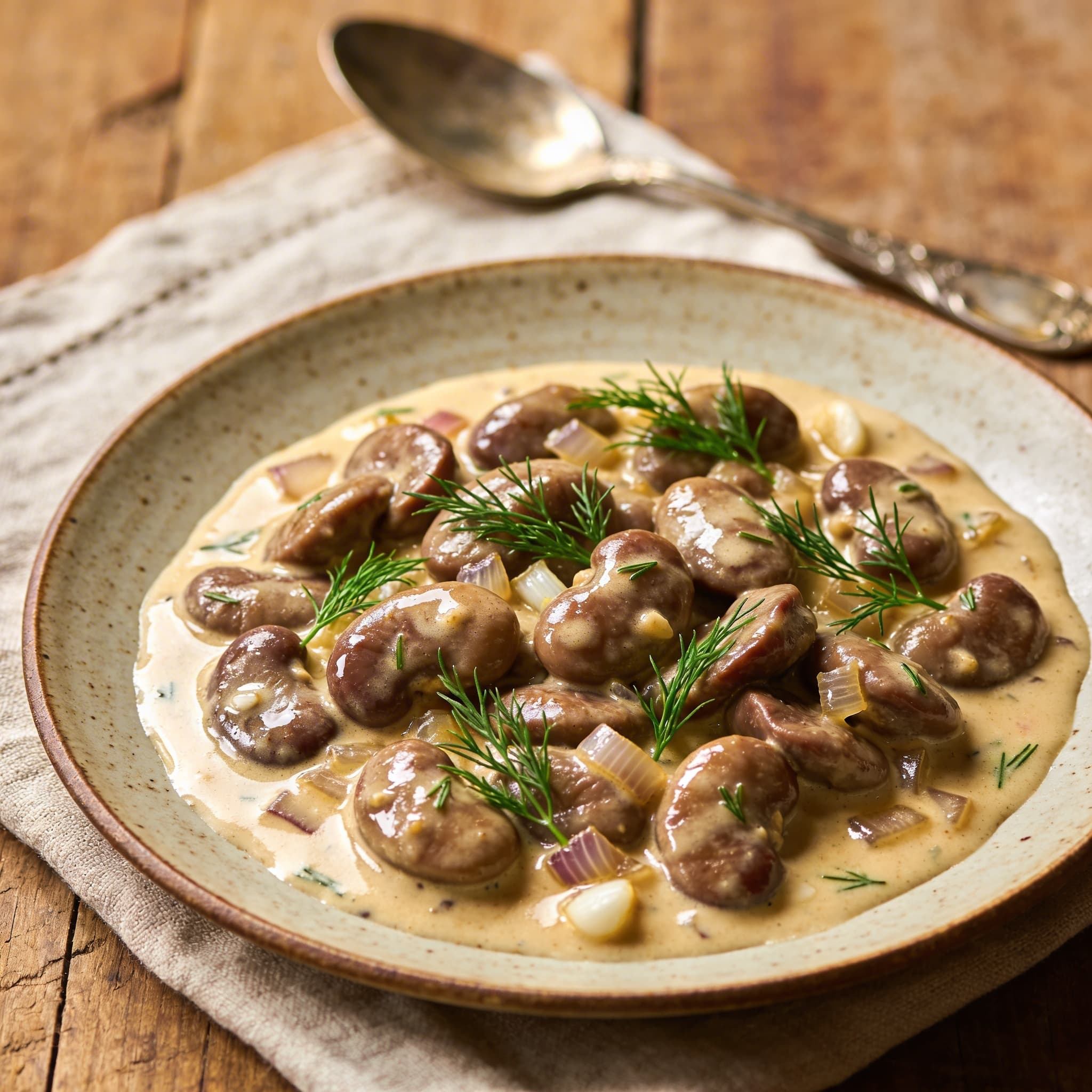 Kalbsnieren in Sherry-Sahnesauce