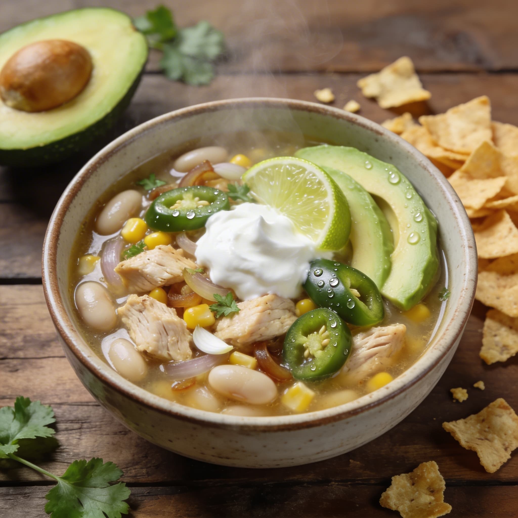 Weißes Hähnchen-Chili mit Jalapeños