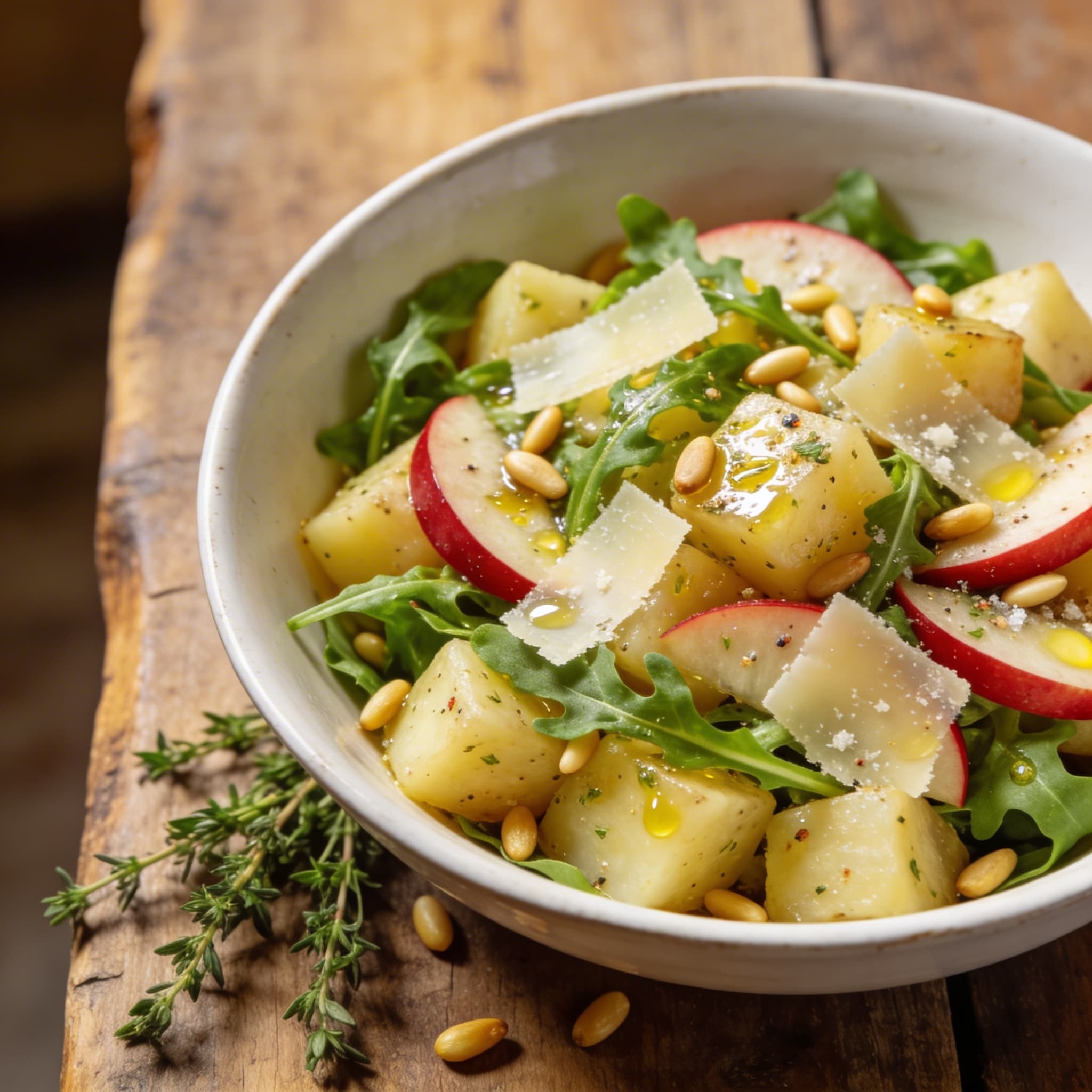Frischer Kartoffelsalat mit Apfel